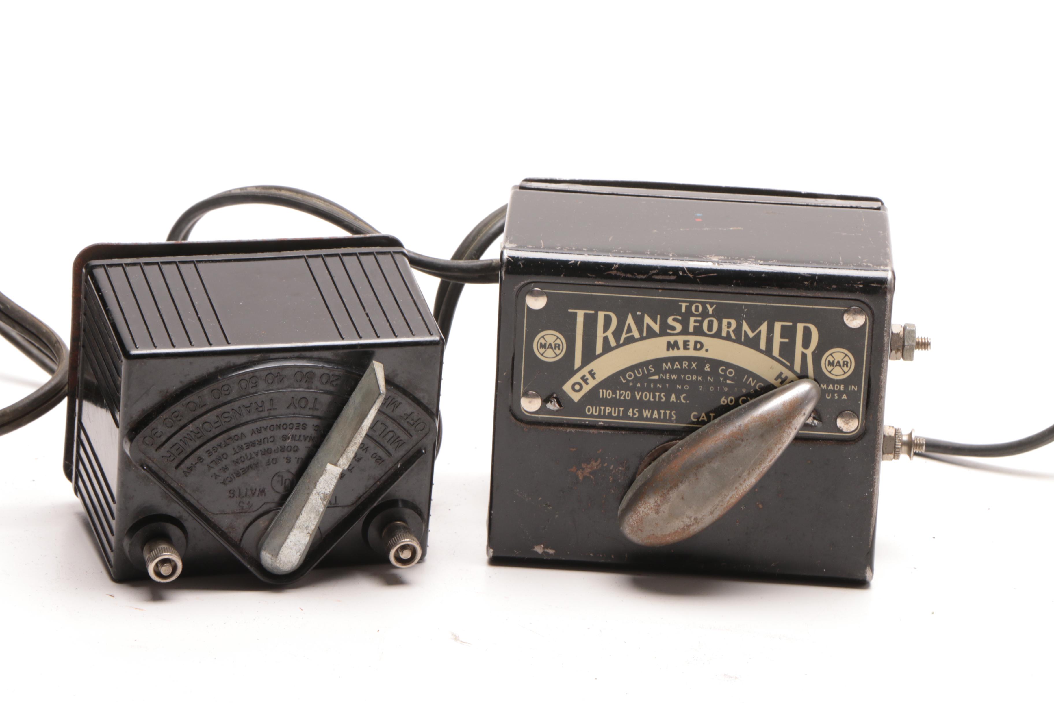 Model Train Transformers Including Louis Marx, American Flyer and Lionel