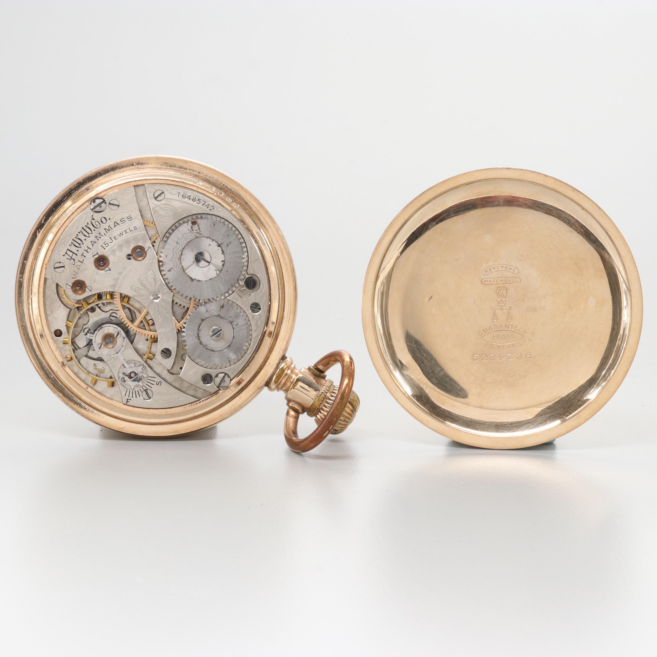 Circa 1908 Waltham Gold Filled Pocket Watch