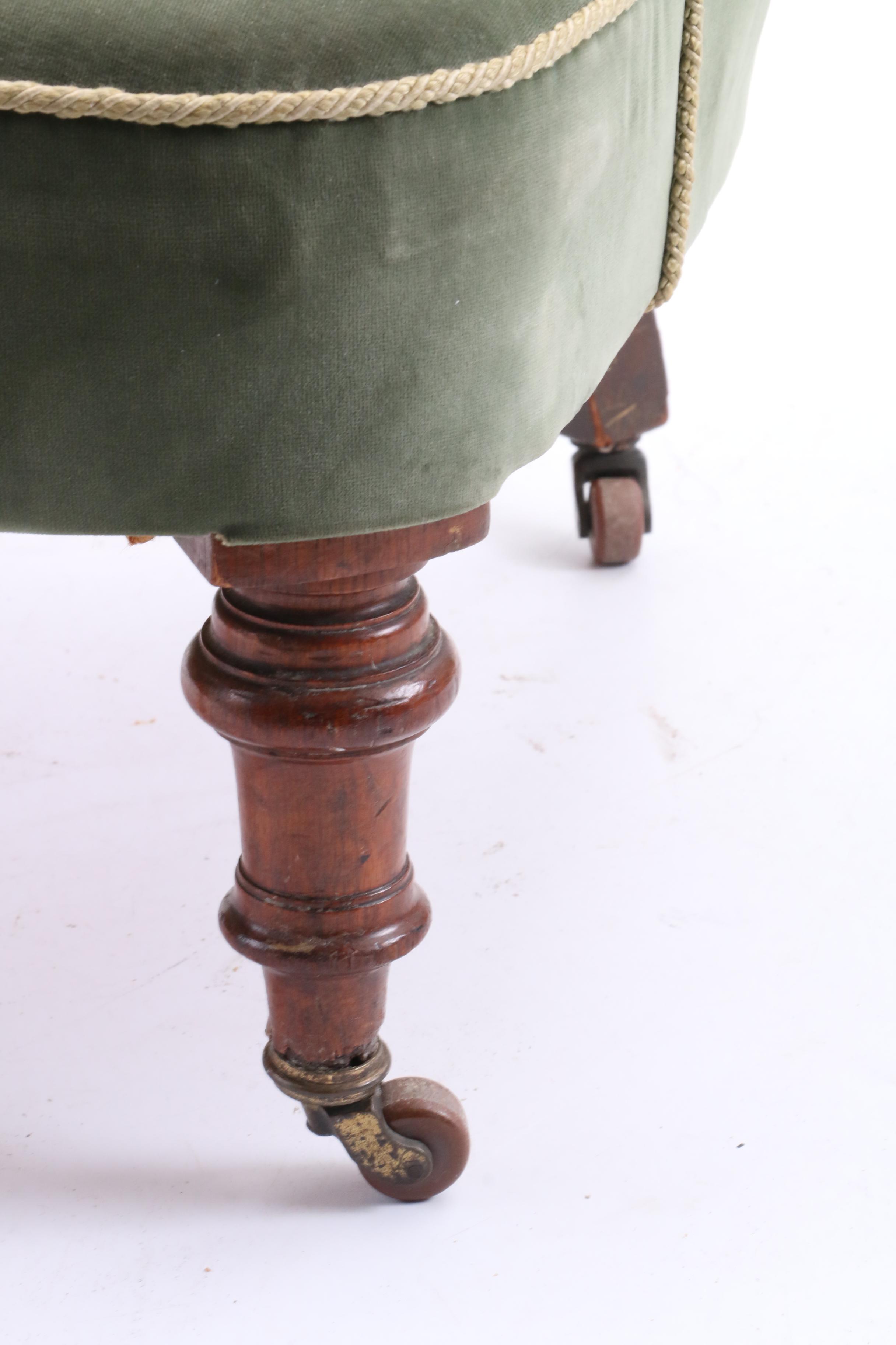 Green Velvet Victorian Parlor Chair