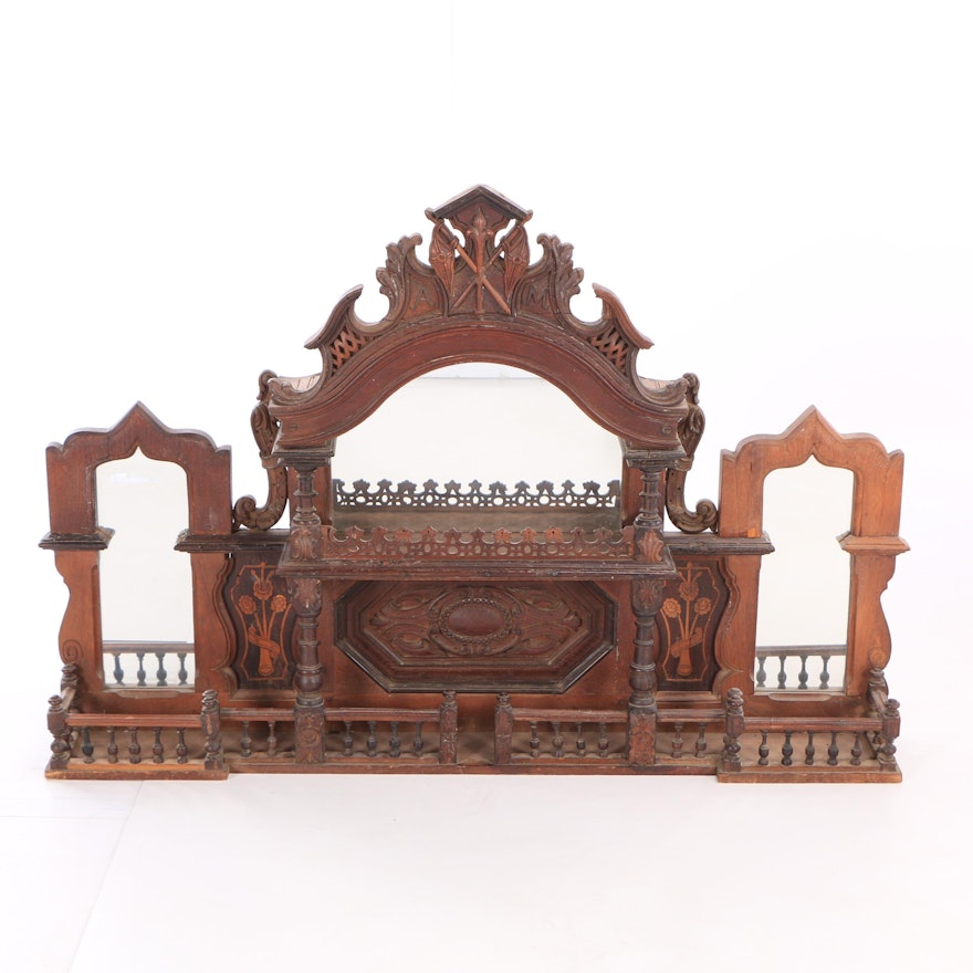 Victorian Carved Mahogany Organ Top, Mid-19th Century