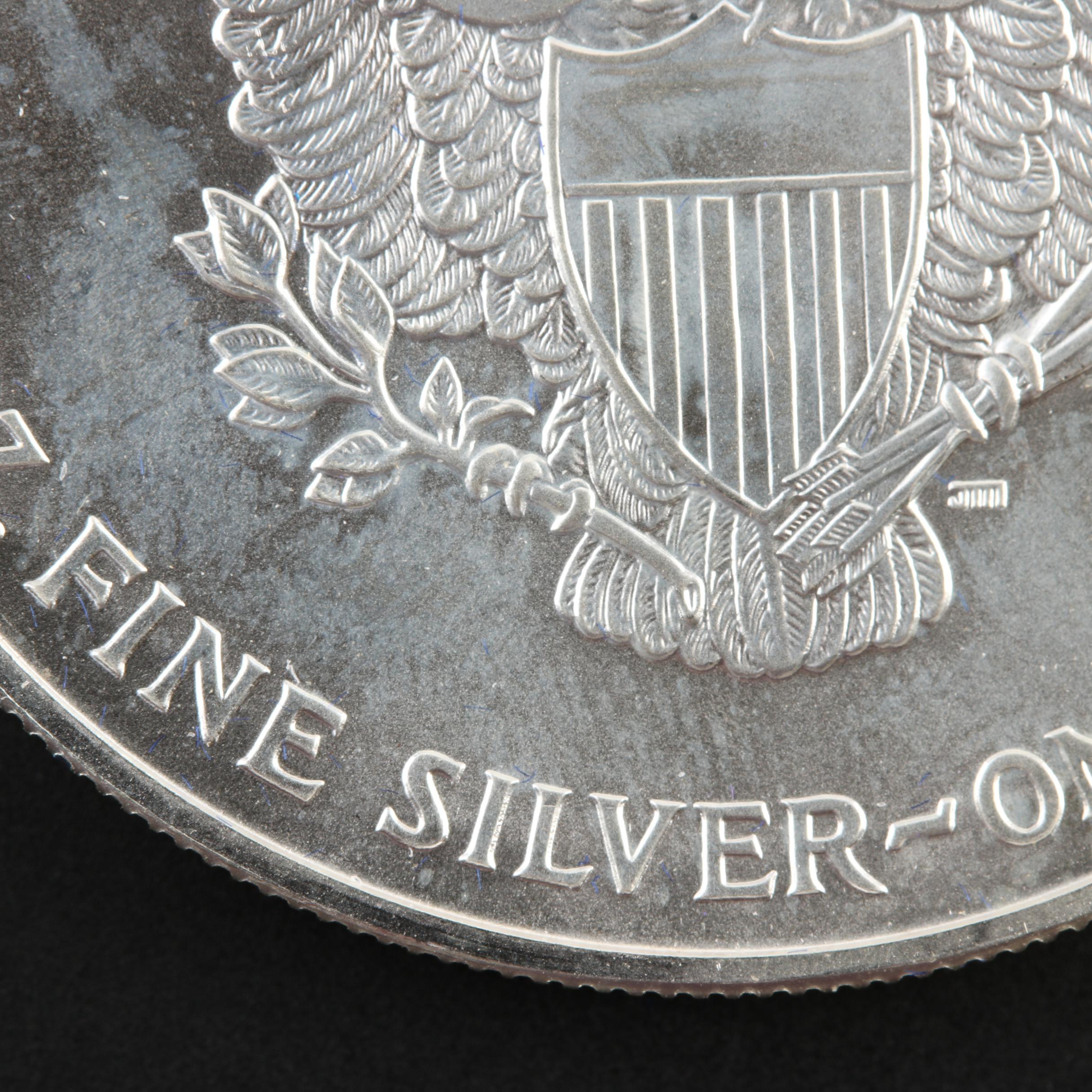 Colorized 1999 Silver American Eagle Dollar Coin