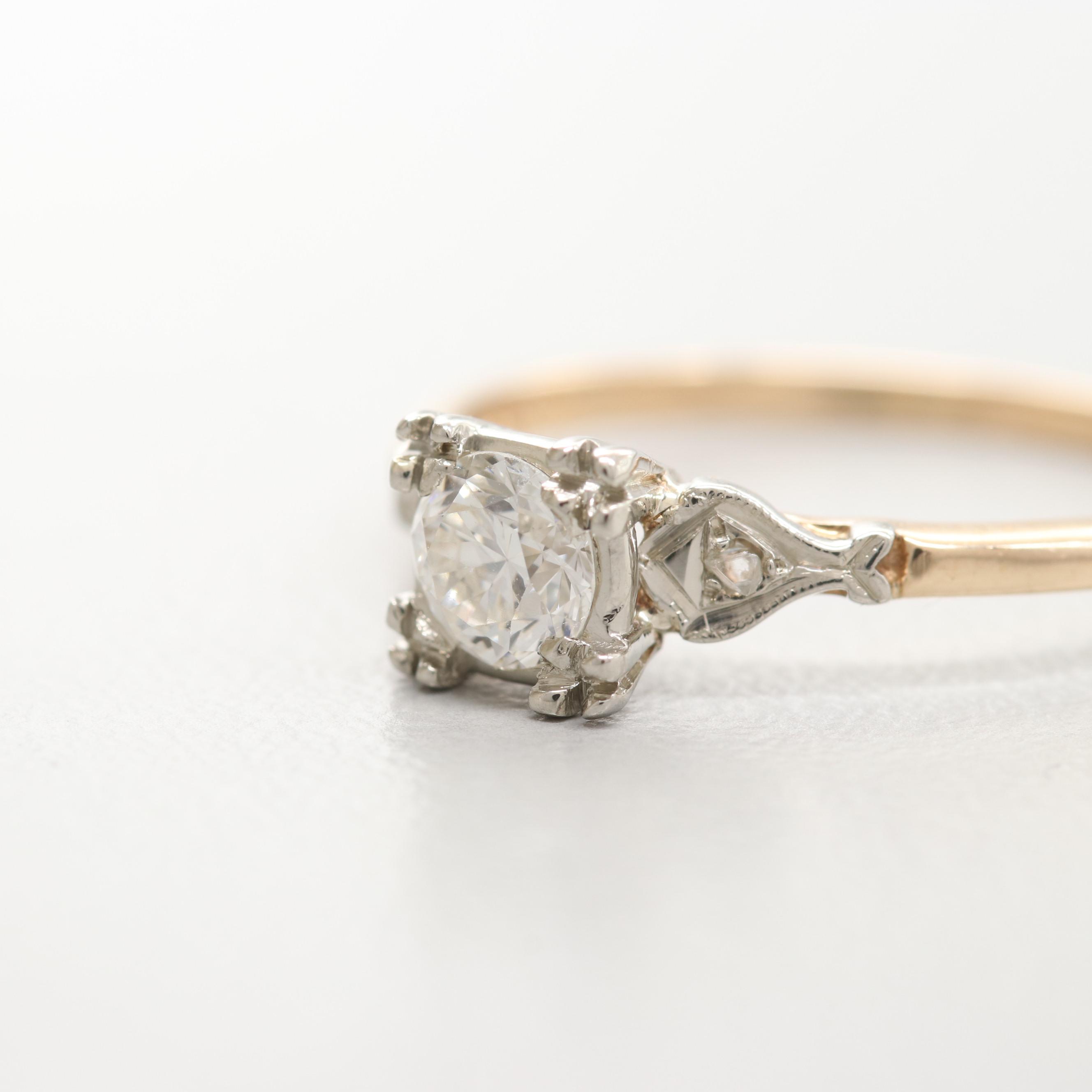 14K Yellow and 14K White Gold Diamond Ring