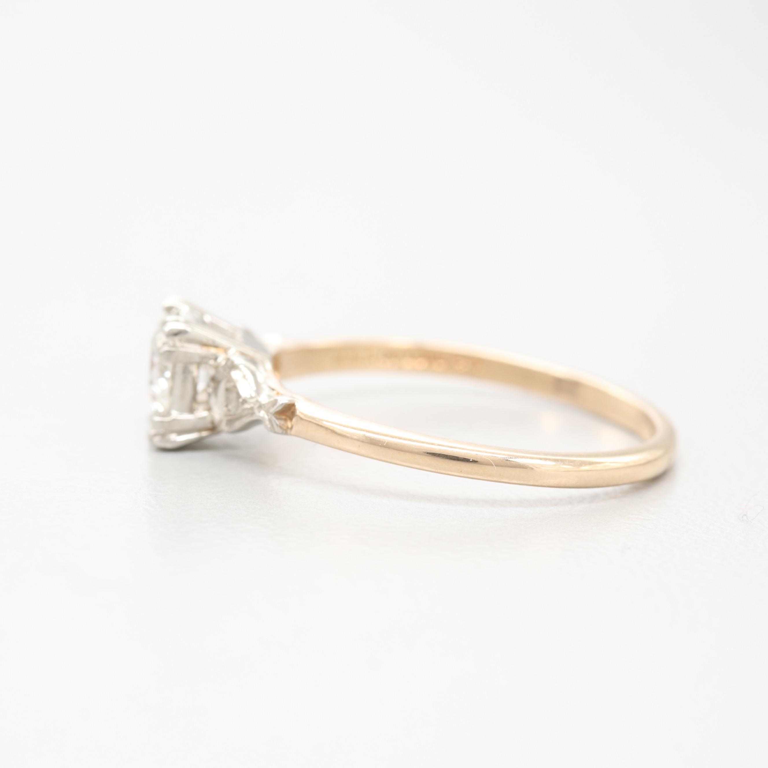 14K Yellow and 14K White Gold Diamond Ring