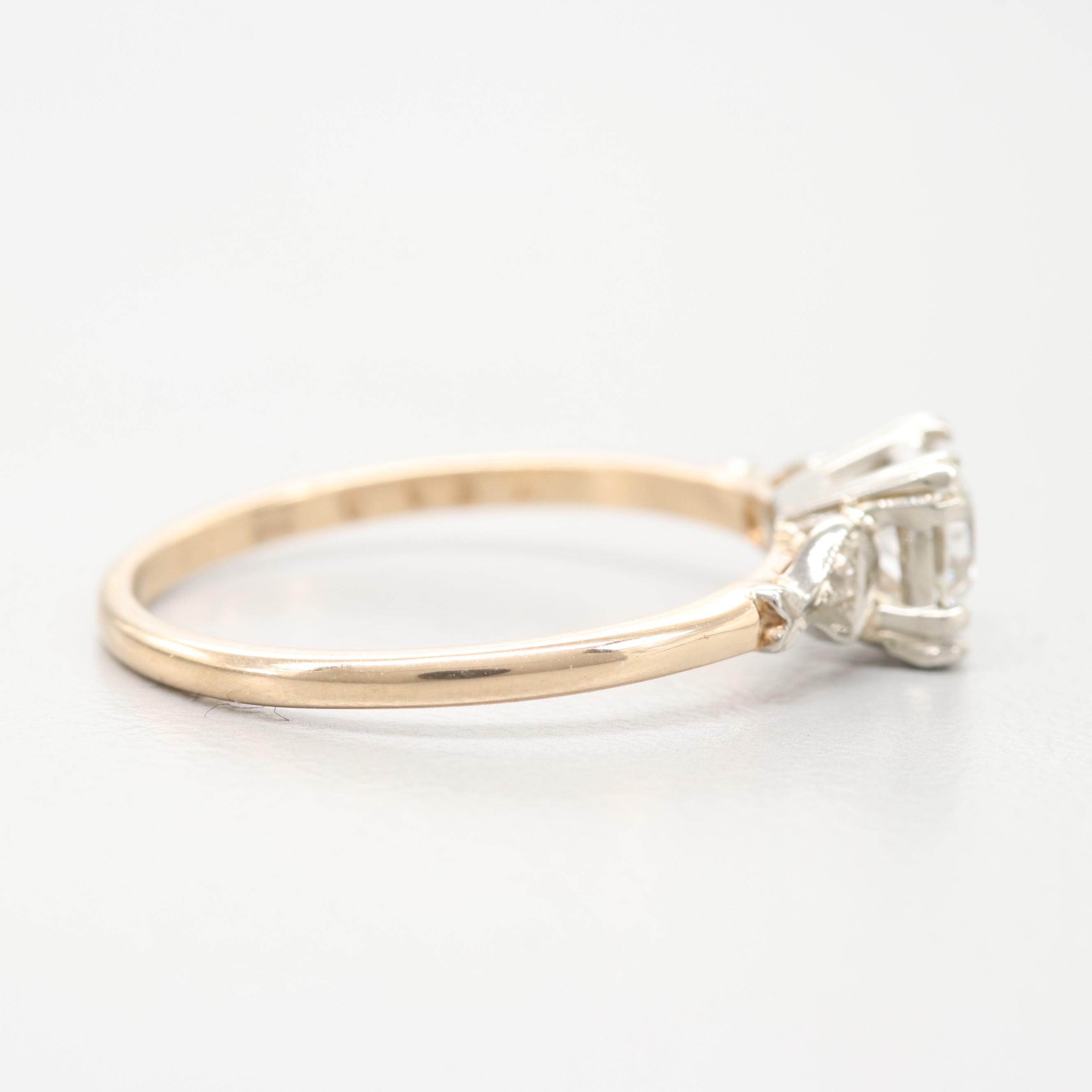 14K Yellow and 14K White Gold Diamond Ring