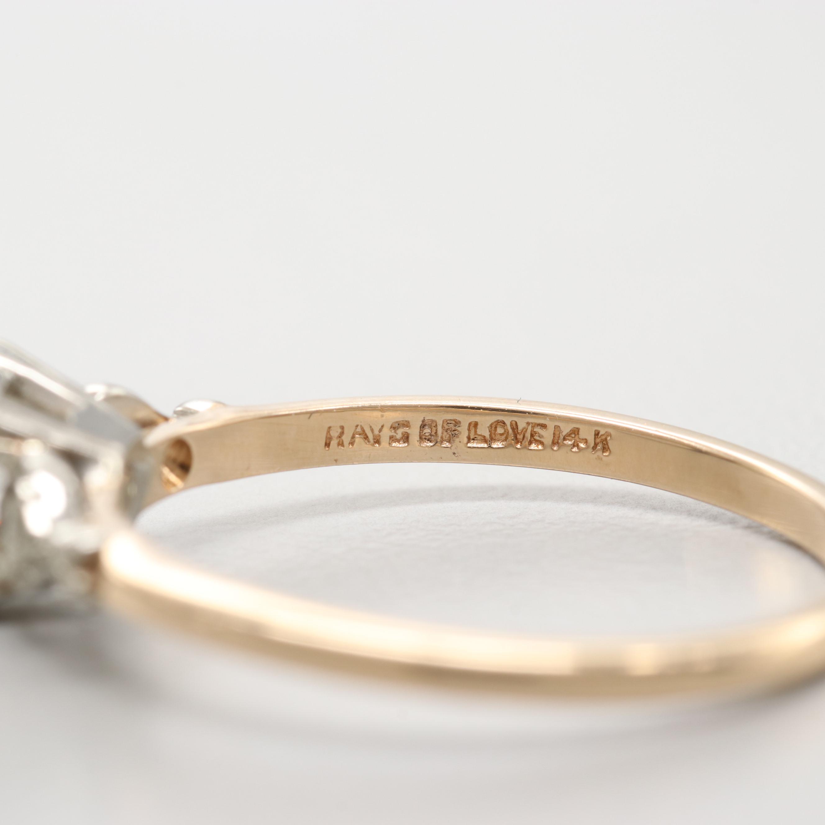 14K Yellow and 14K White Gold Diamond Ring