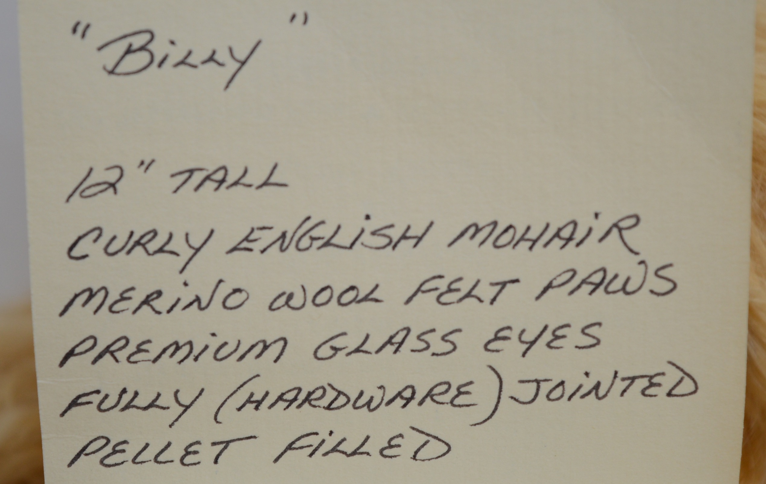 Mill Creek Mohair Bear and Althans Artist Signed Plush Bear