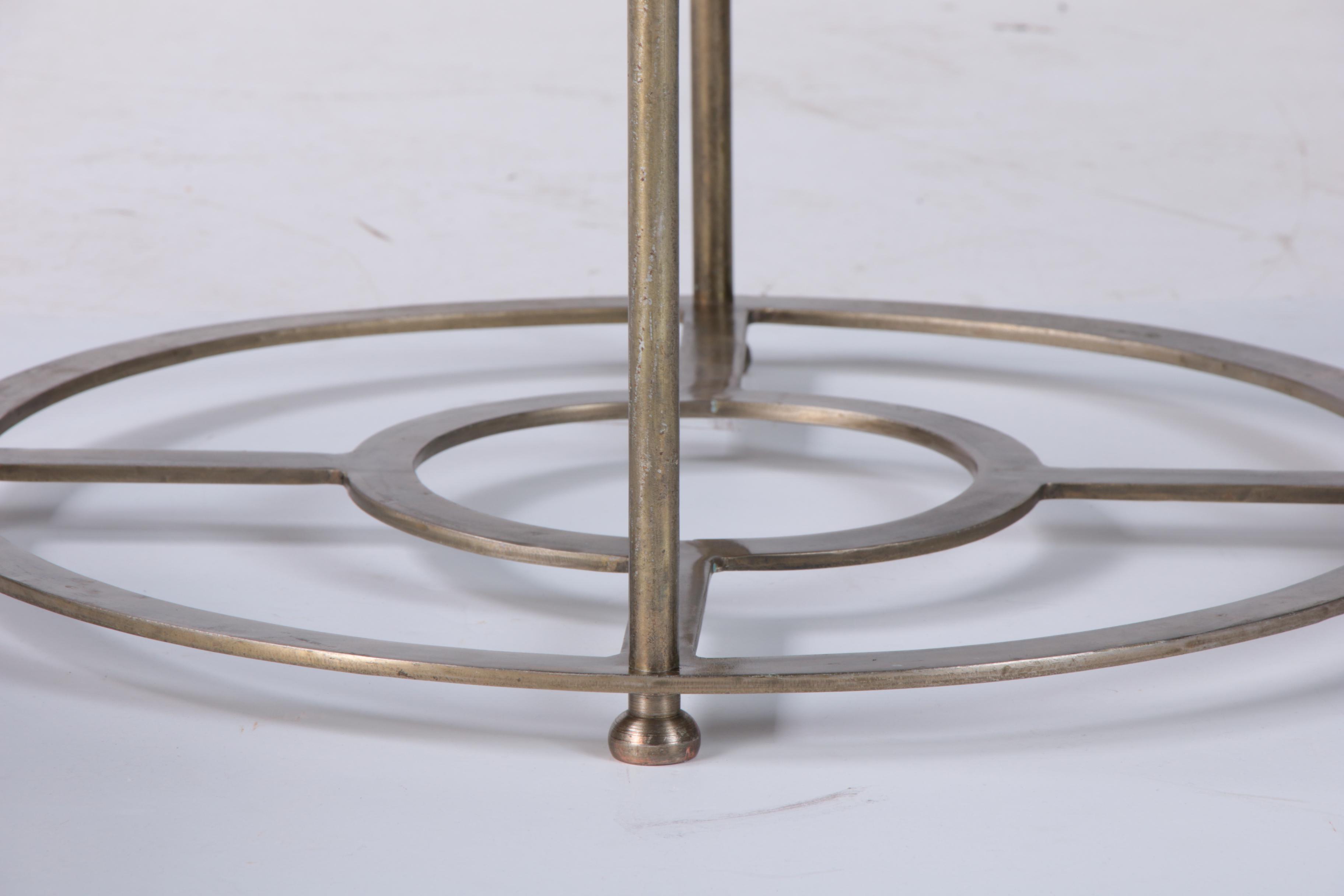Contemporary Wood and Brass "Flourish" Side Tables