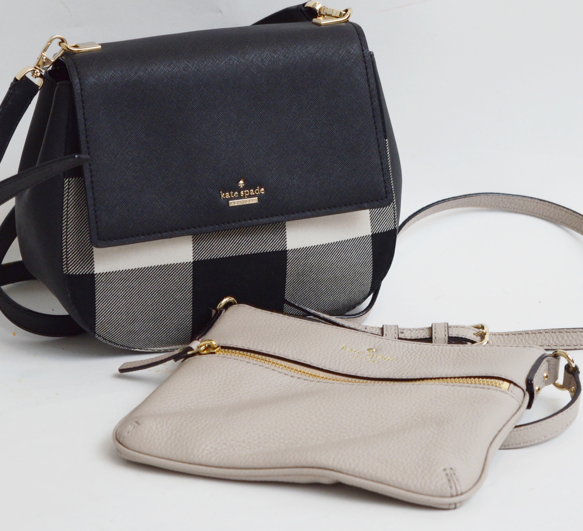 Kate Spade New York Cameron Street Byrdie Plaid Crossbody and Leather Crossbody