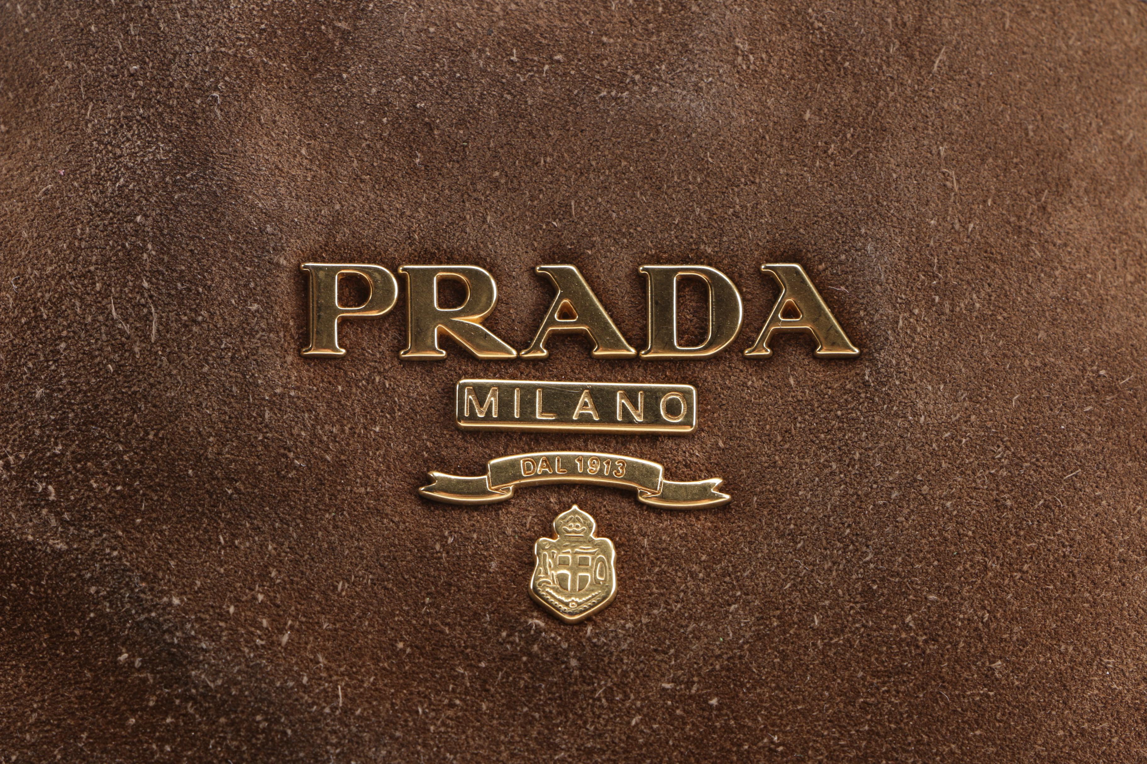 Prada Brown Suede Large Satchel