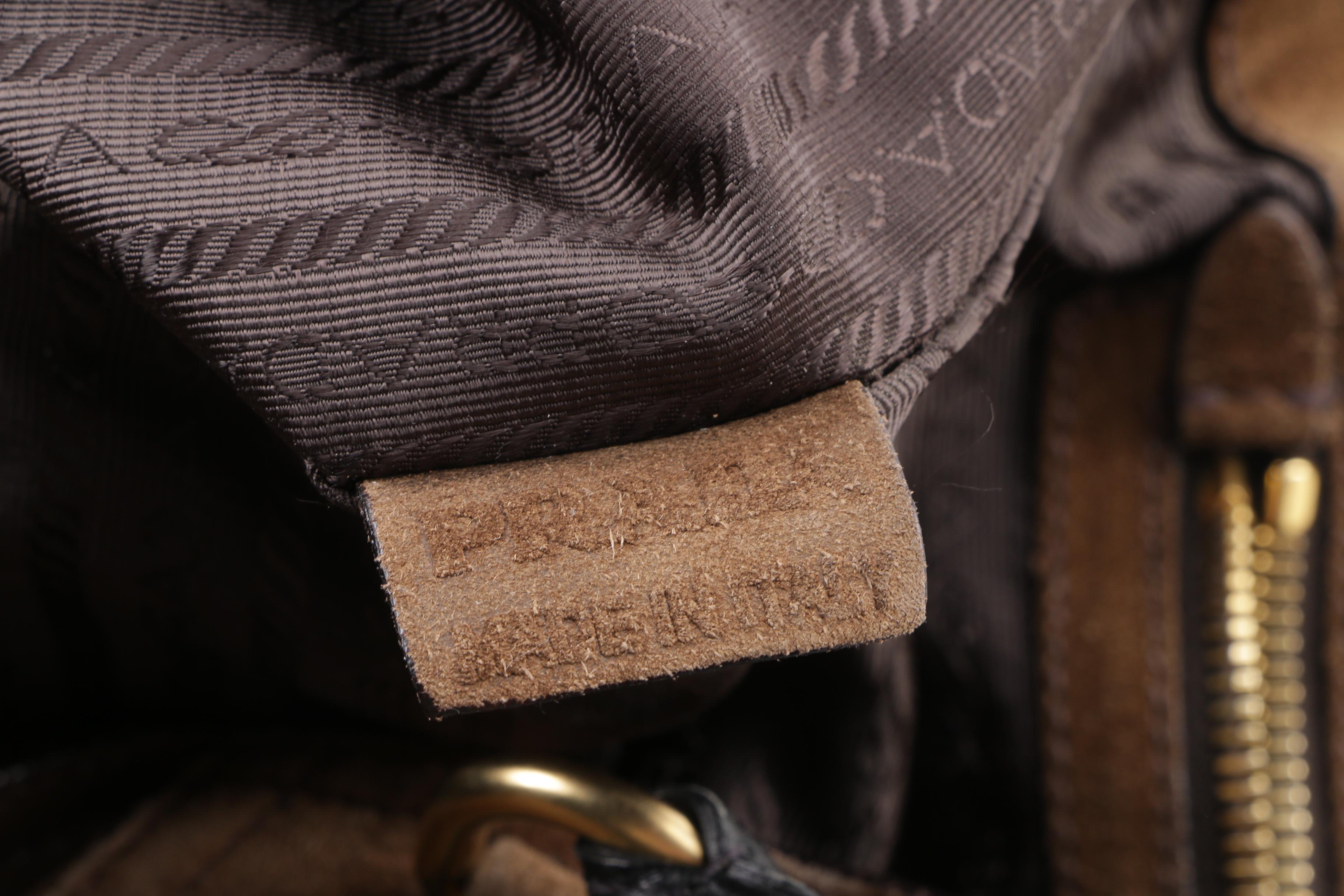 Prada Brown Suede Large Satchel