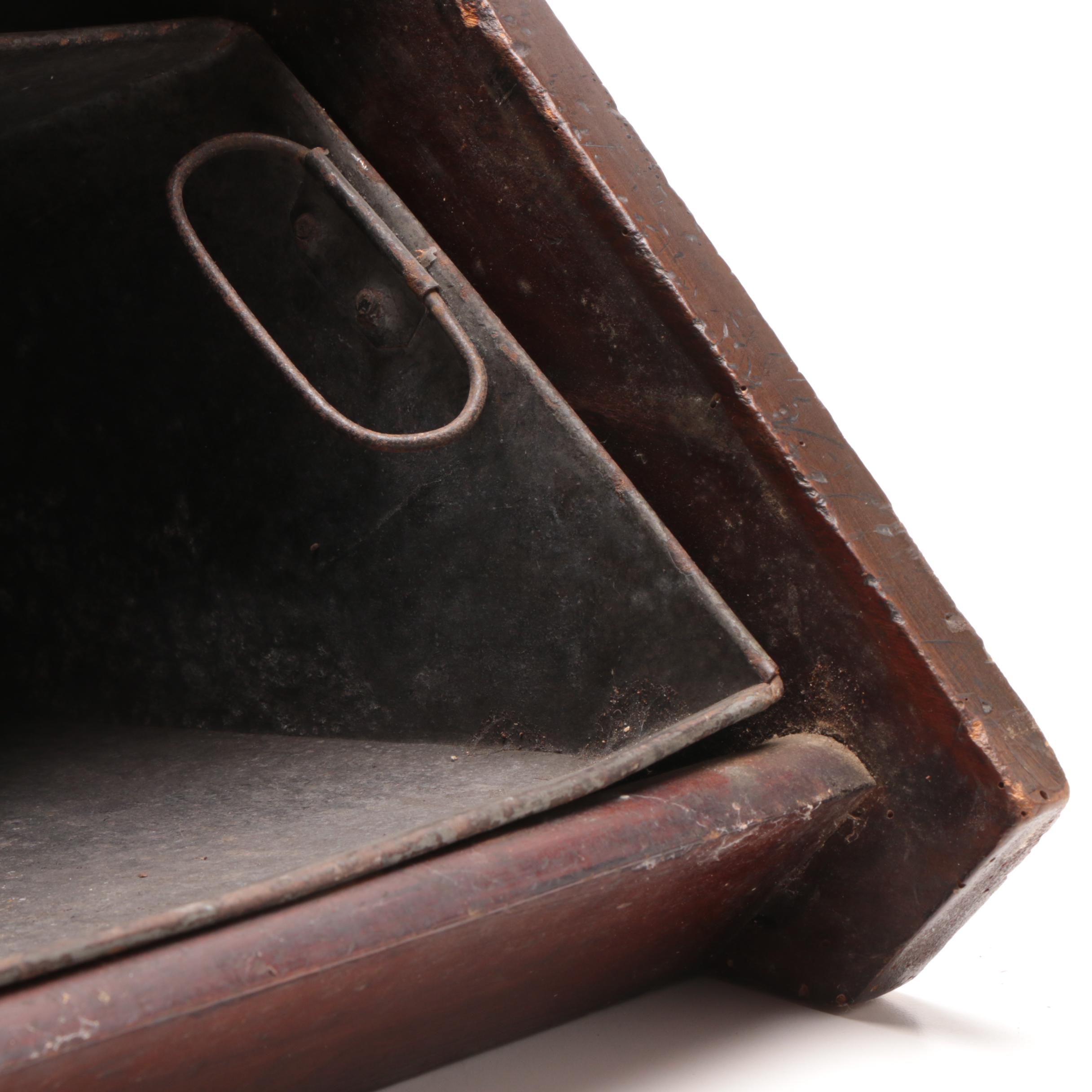 Wood Coal Scuttle and Scoop, Early 20th Century