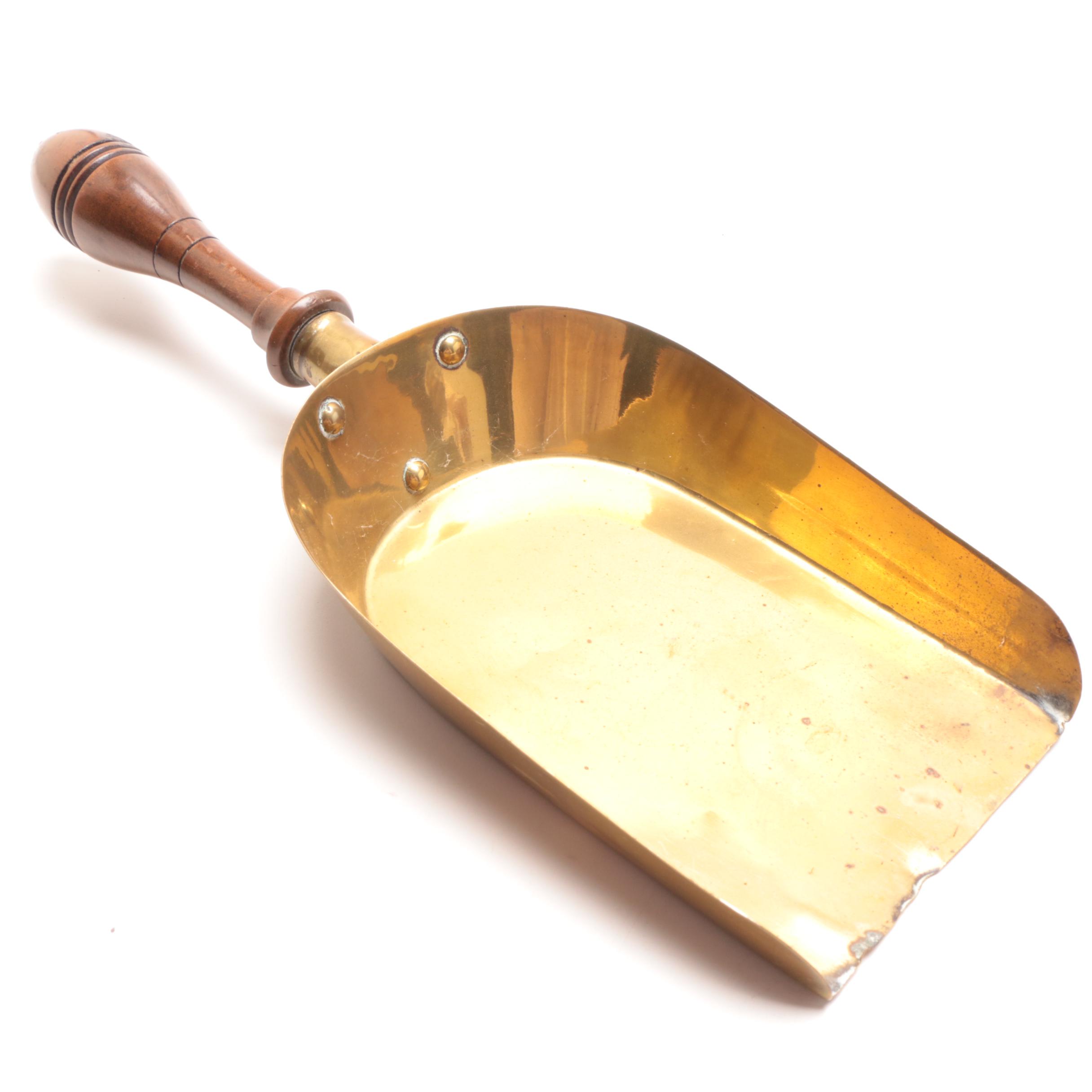 Wood Coal Scuttle and Scoop, Early 20th Century