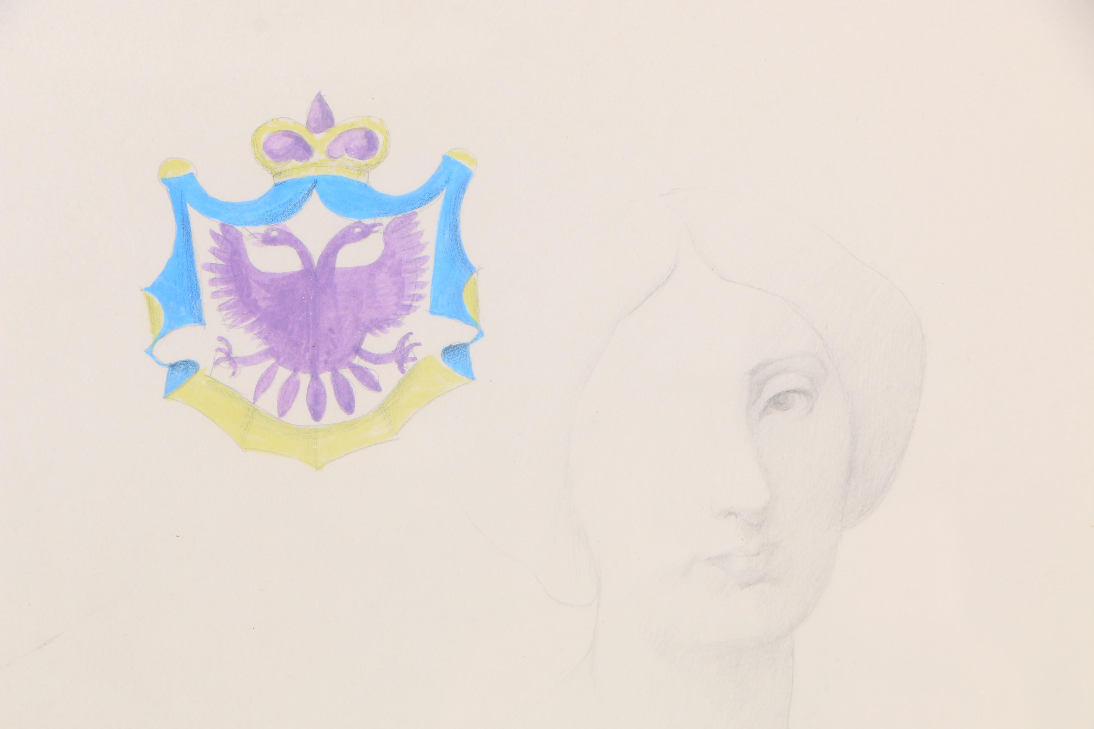 Santé Graziani Drawing "The Princess, After Ingres"