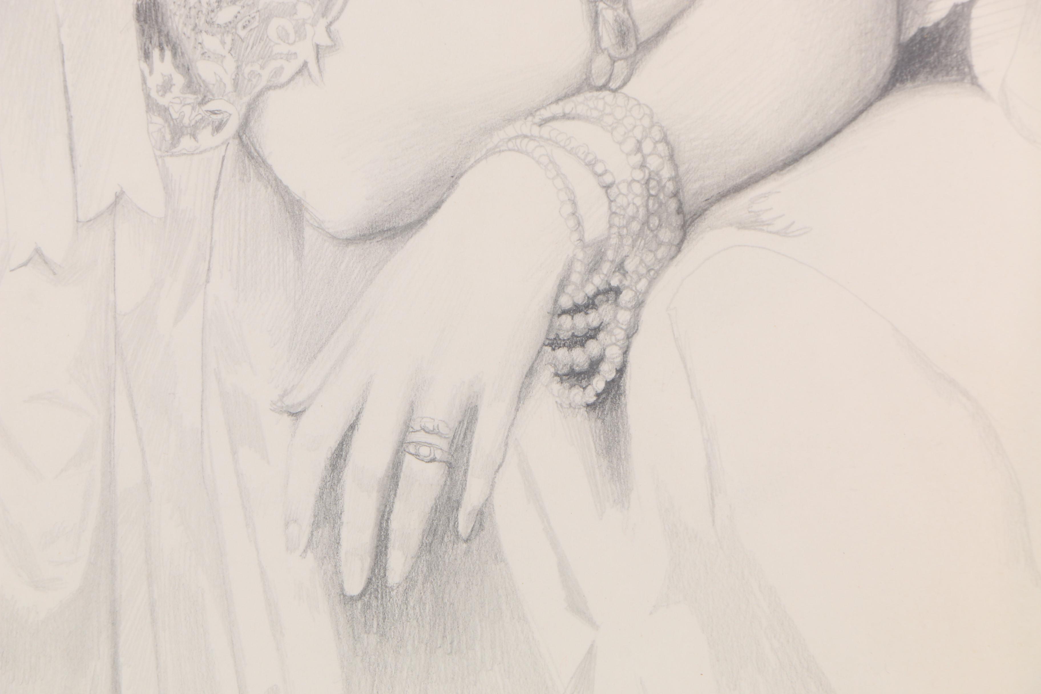 Santé Graziani Drawing "The Princess, After Ingres"