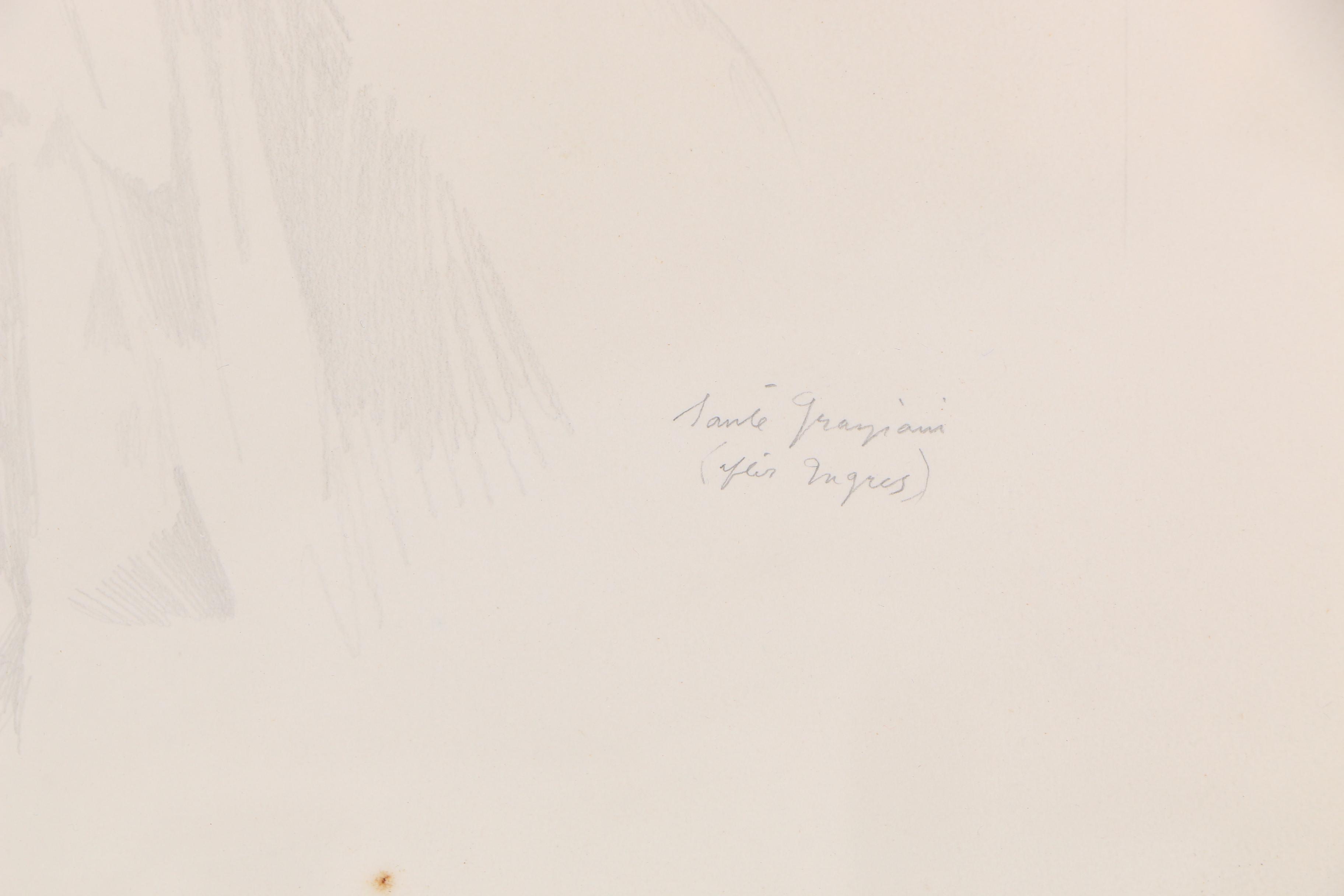 Santé Graziani Drawing "The Princess, After Ingres"