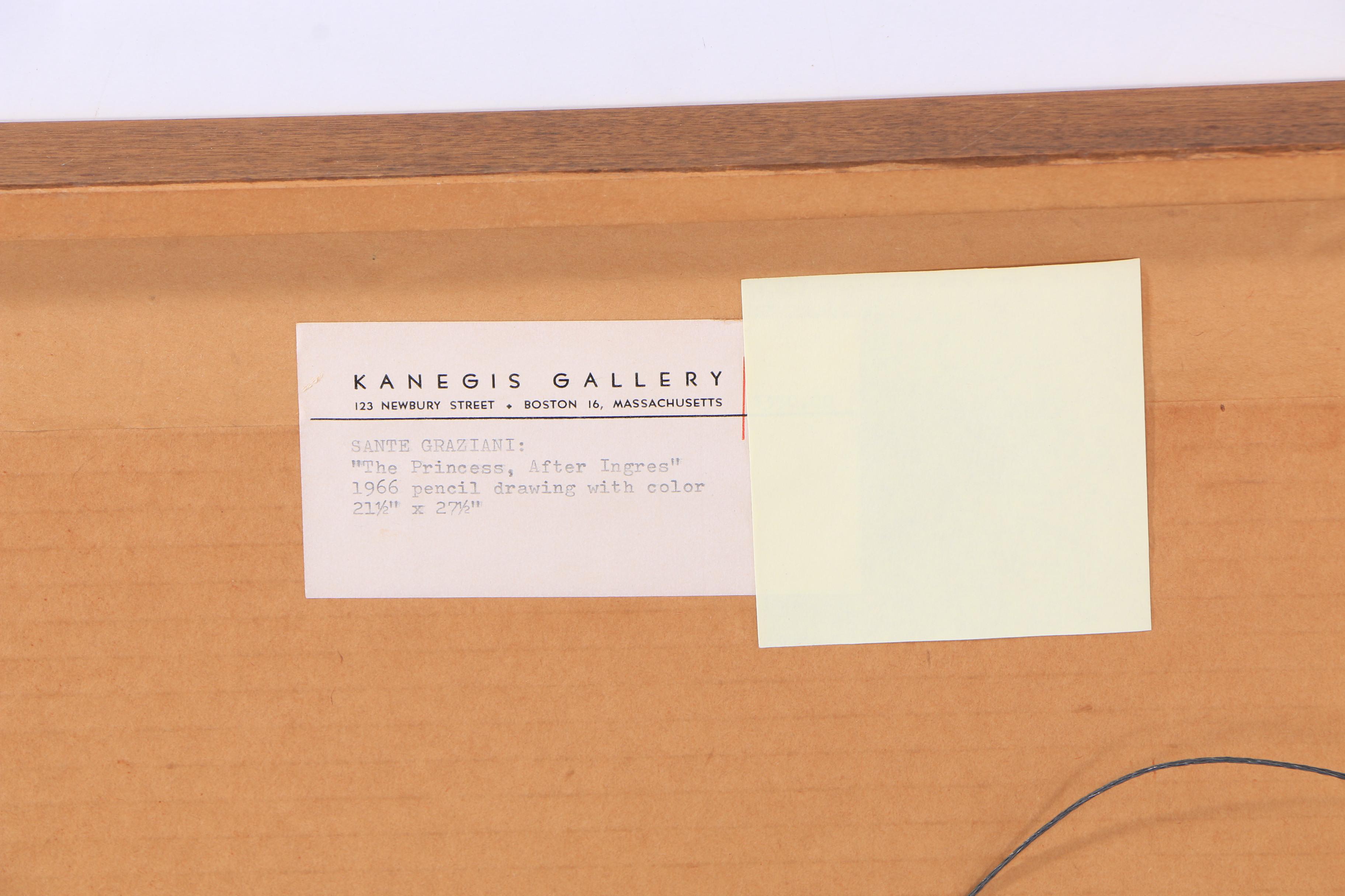 Santé Graziani Drawing "The Princess, After Ingres"