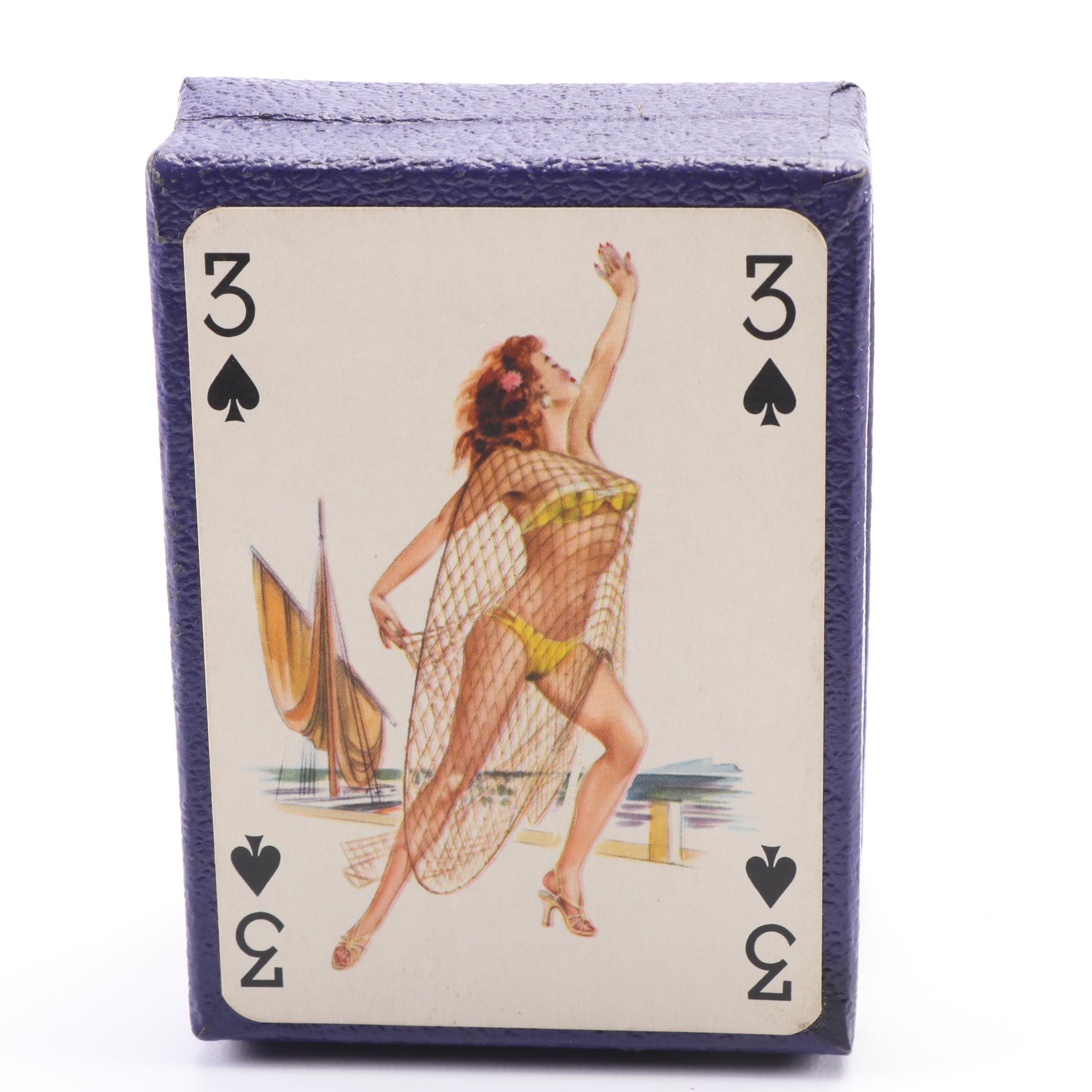 1983 French Eroticartes after Pino Zac and Piatnik Pin-up Model Playing Cards