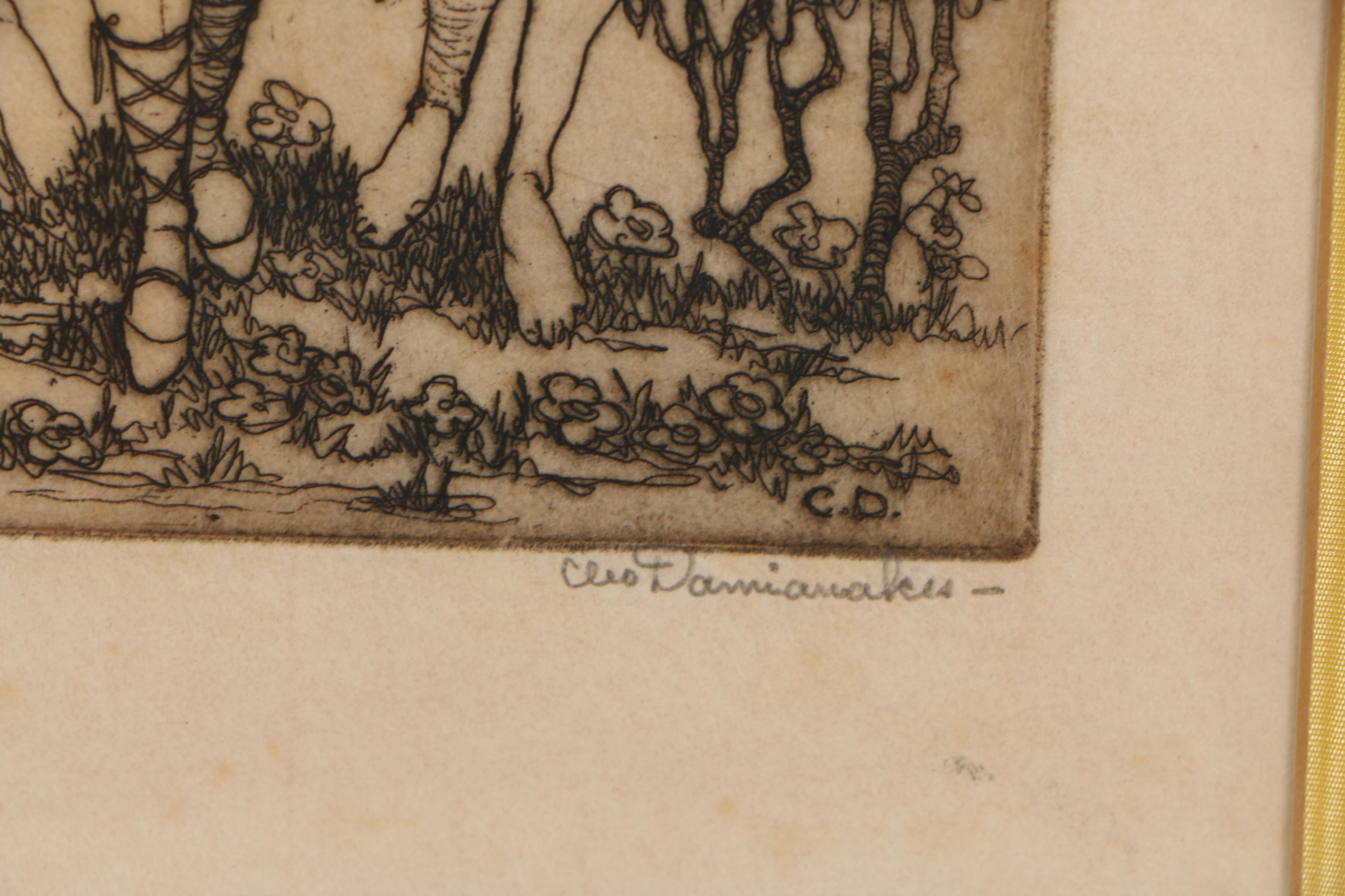 Cleo Damianakes (Wilkins) Etchings