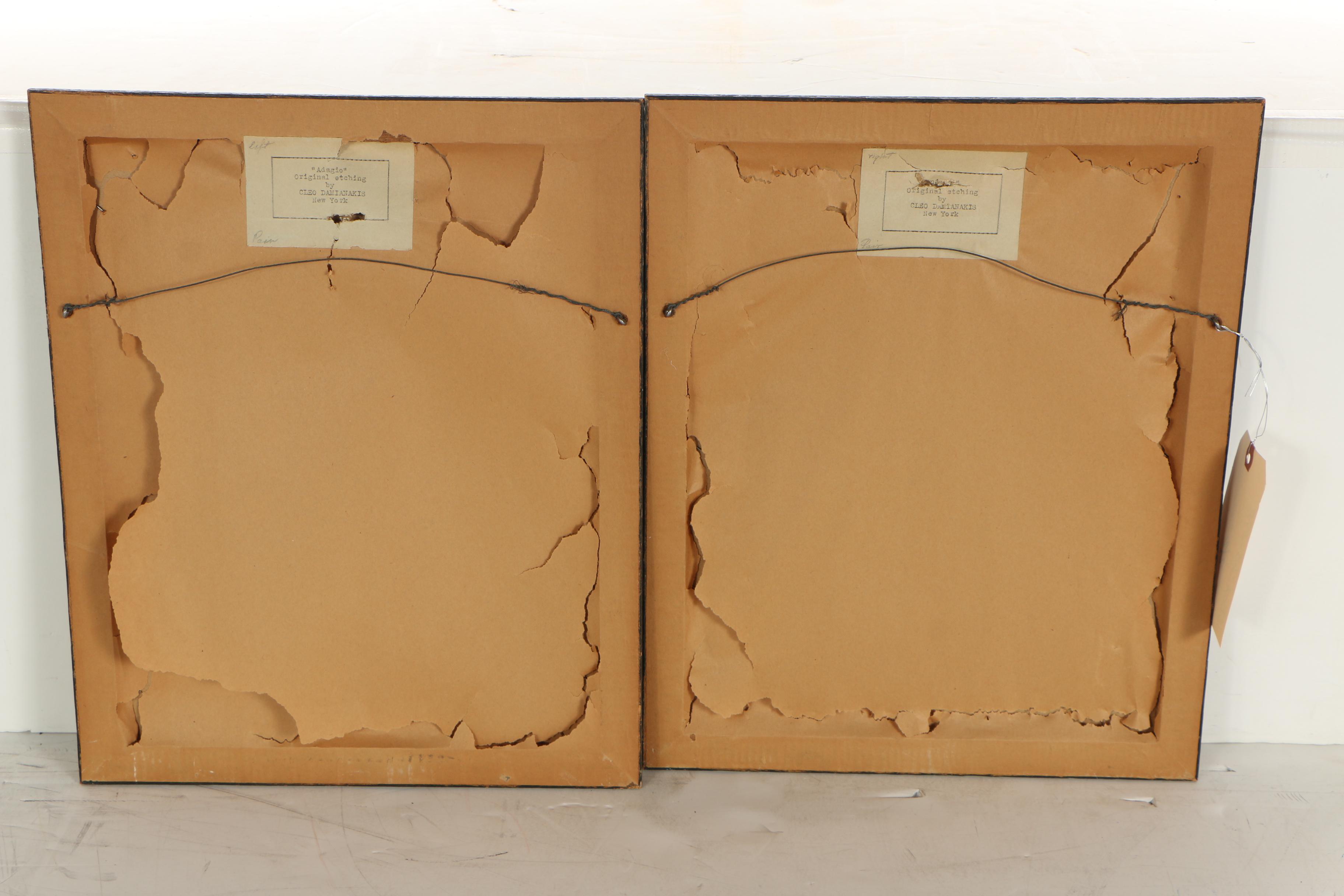 Cleo Damianakes (Wilkins) Etchings