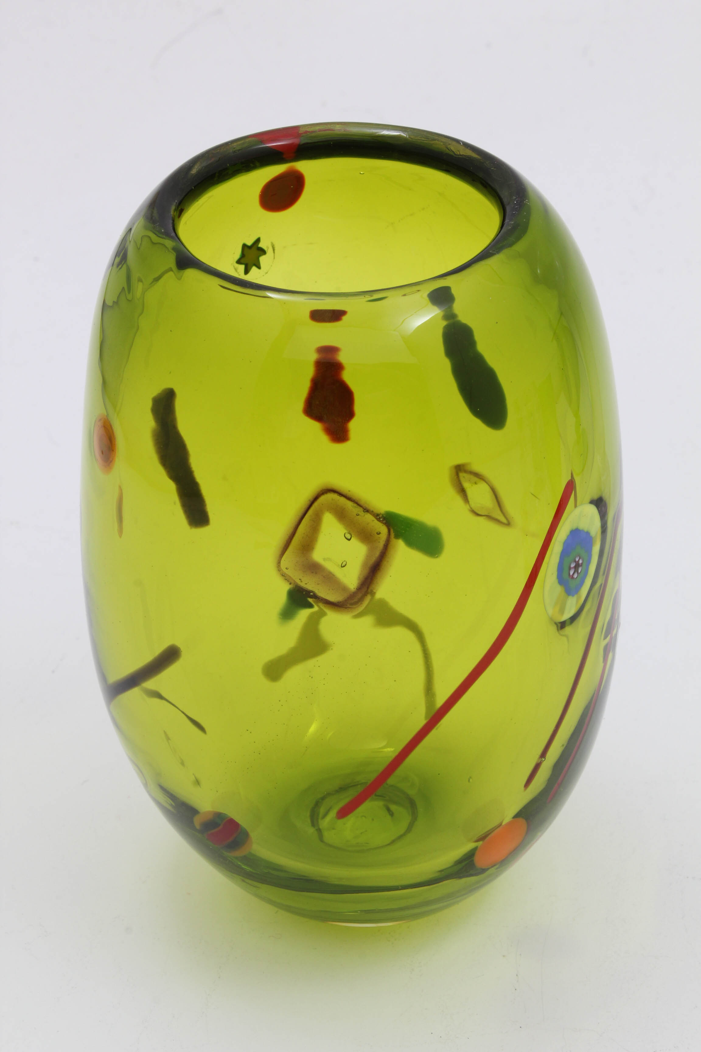 Vases Featuring Tom Chapman Hand-Blown Art Glass Vase