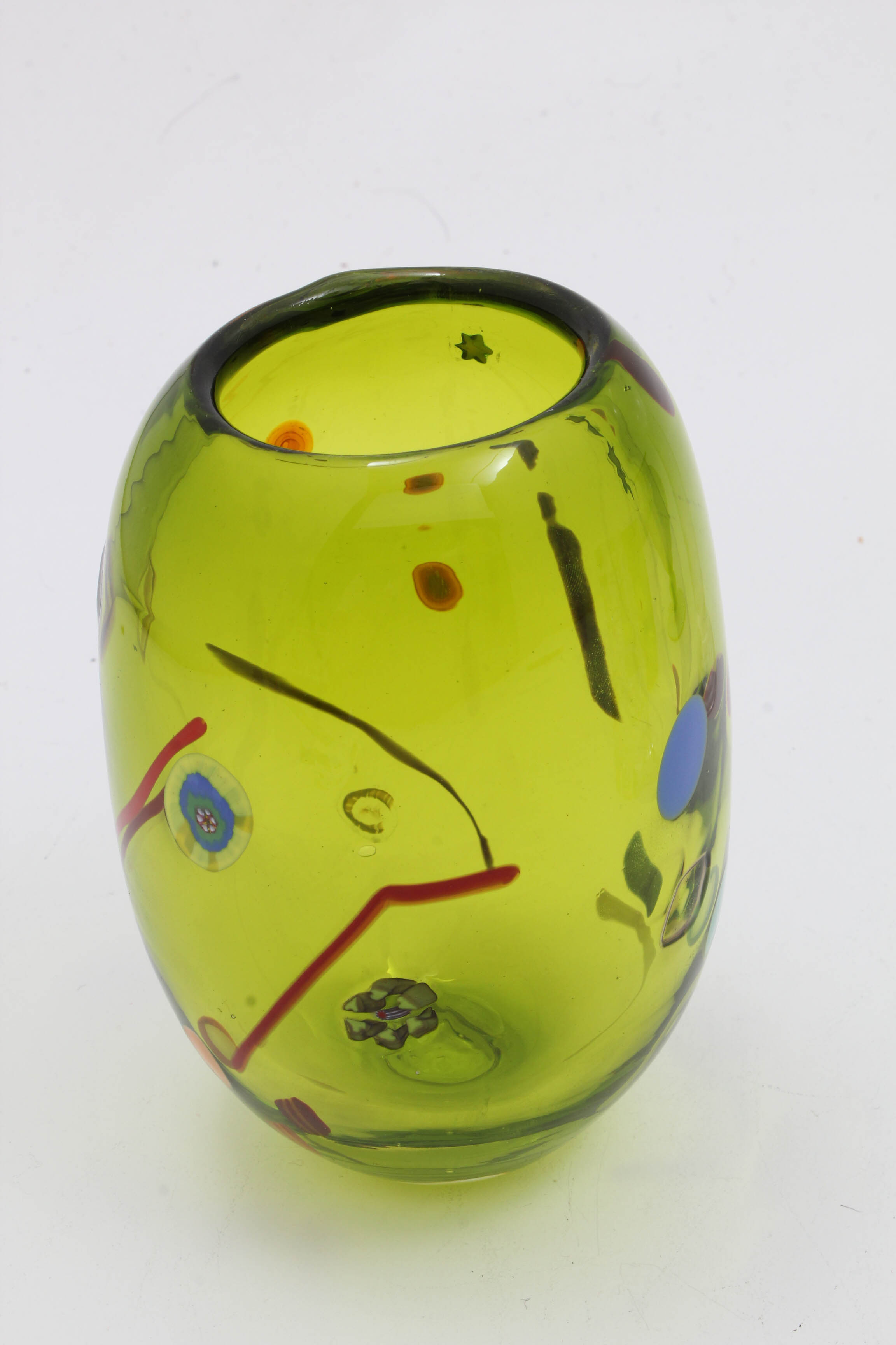 Vases Featuring Tom Chapman Hand-Blown Art Glass Vase