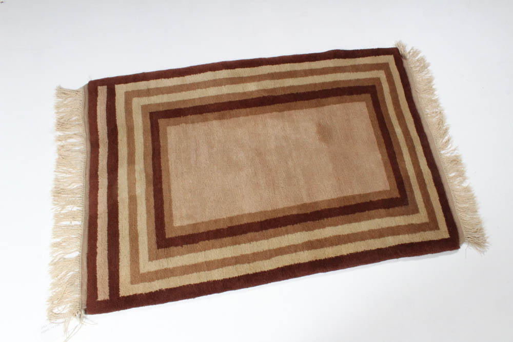 Hand-Knotted Romanian-Persian Gabbeh Mid Century Style Rug