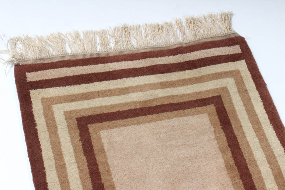 Hand-Knotted Romanian-Persian Gabbeh Mid Century Style Rug