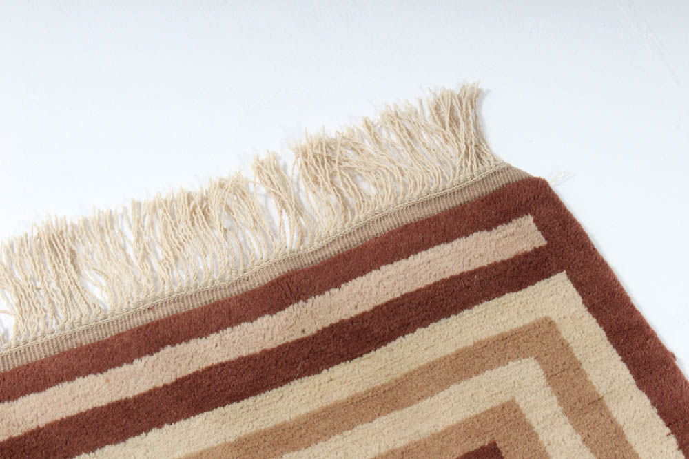 Hand-Knotted Romanian-Persian Gabbeh Mid Century Style Rug