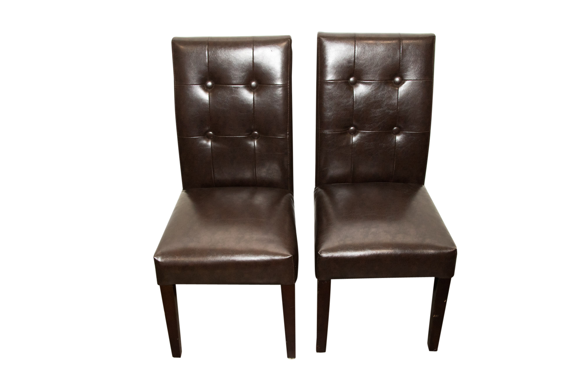 Pair of Contemporary Faux Leather Dining Chairs