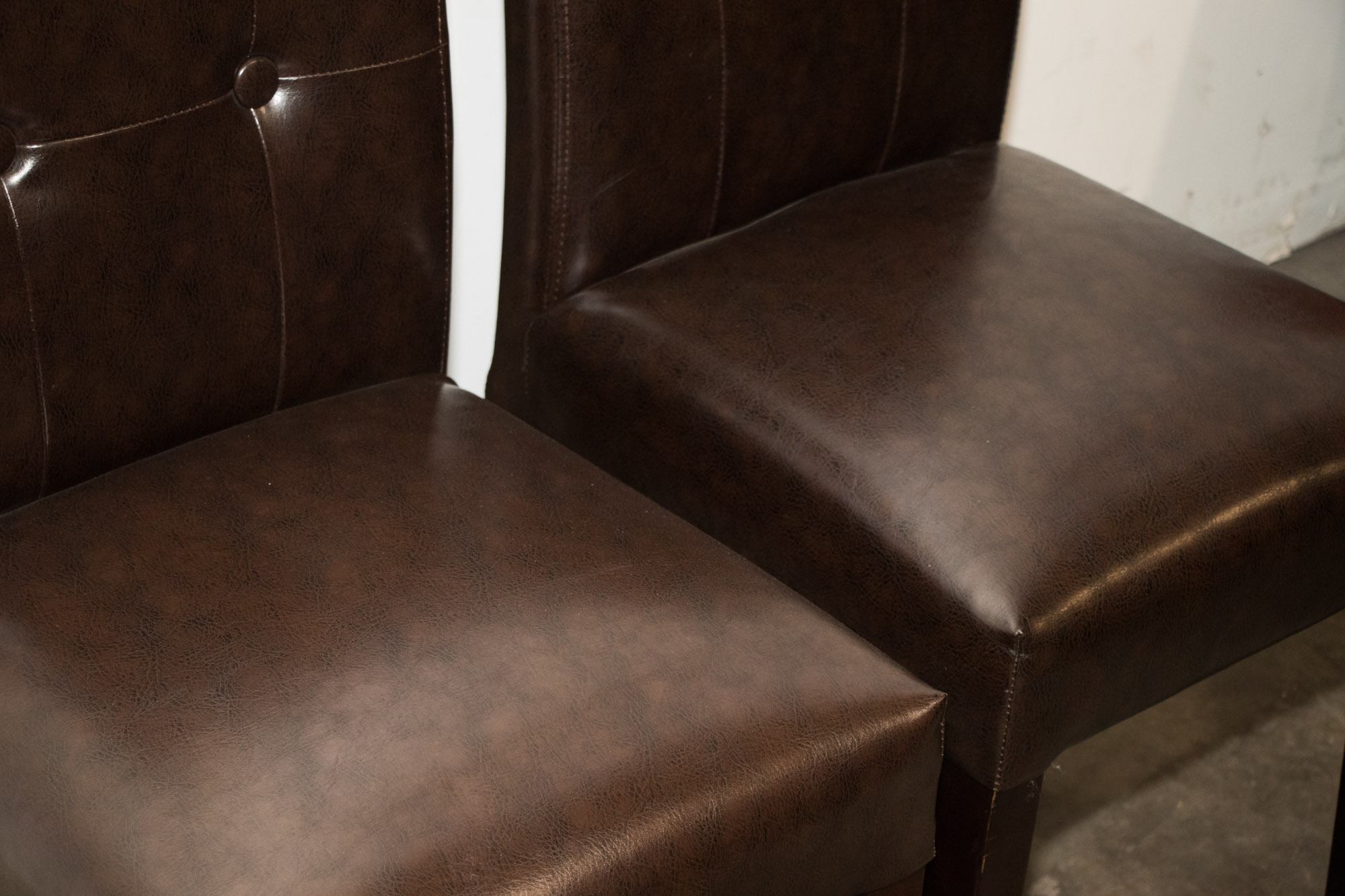 Pair of Contemporary Faux Leather Dining Chairs