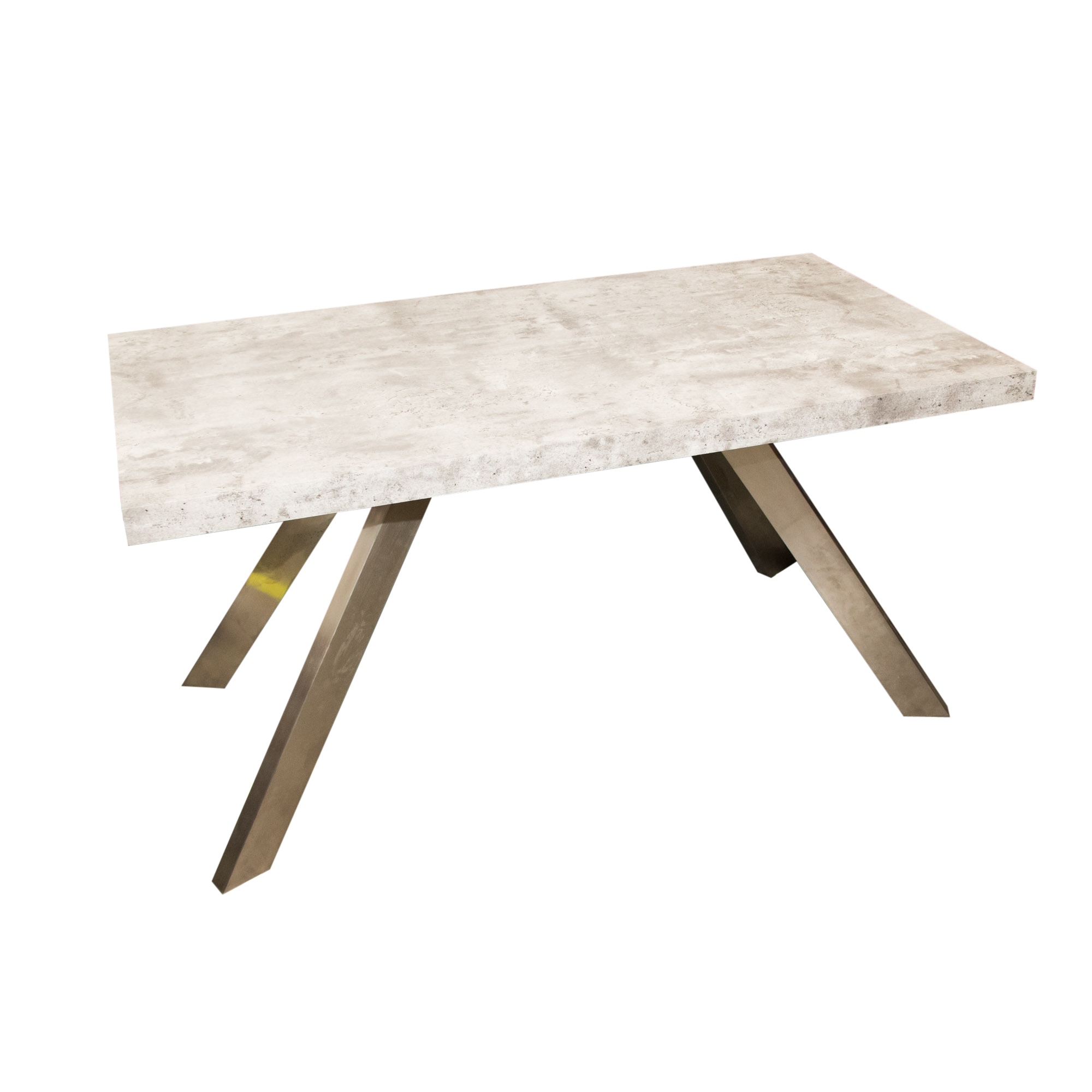 Contemporary Faux Stone and Metal Dining Table