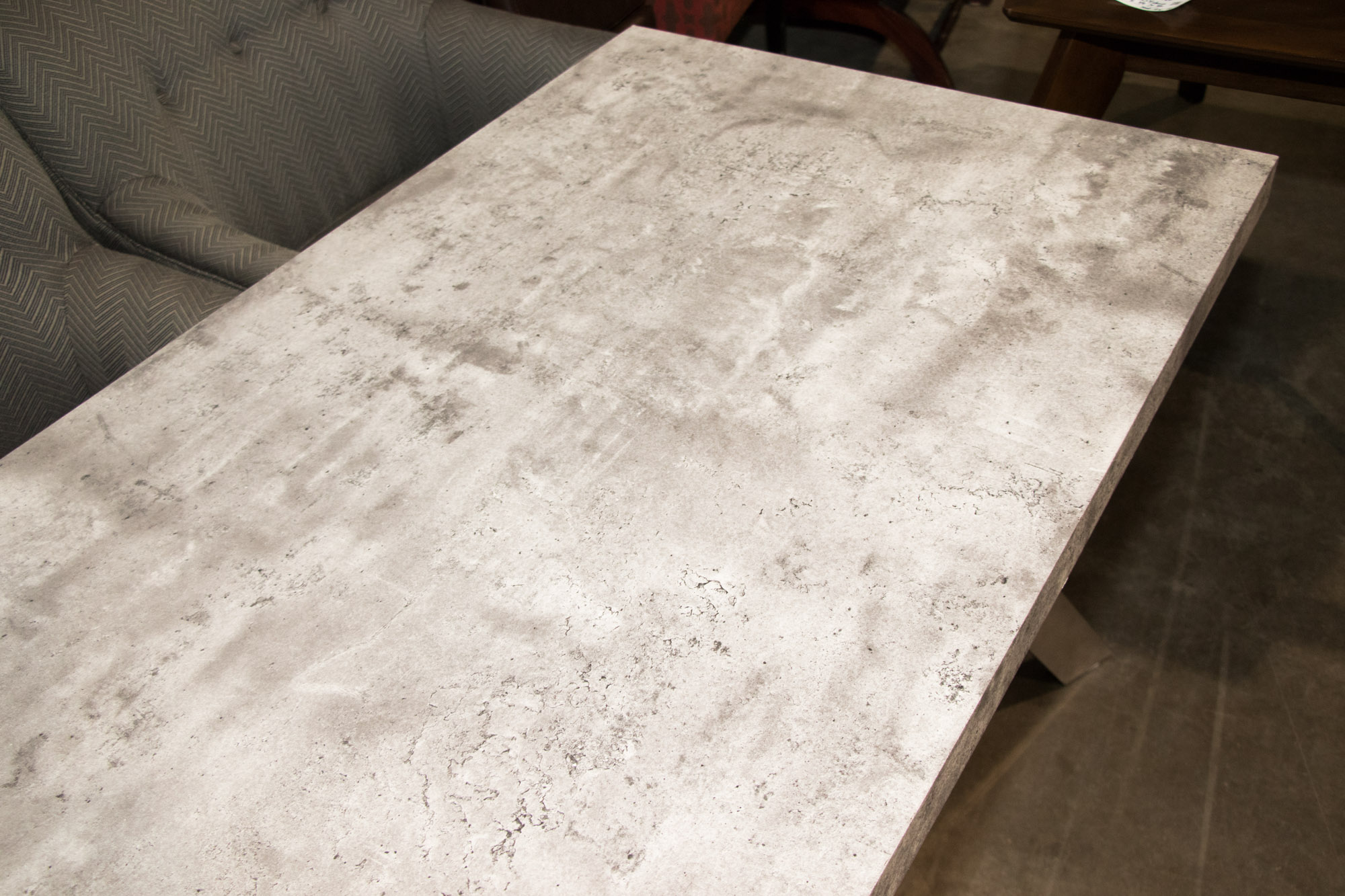 Contemporary Faux Stone and Metal Dining Table