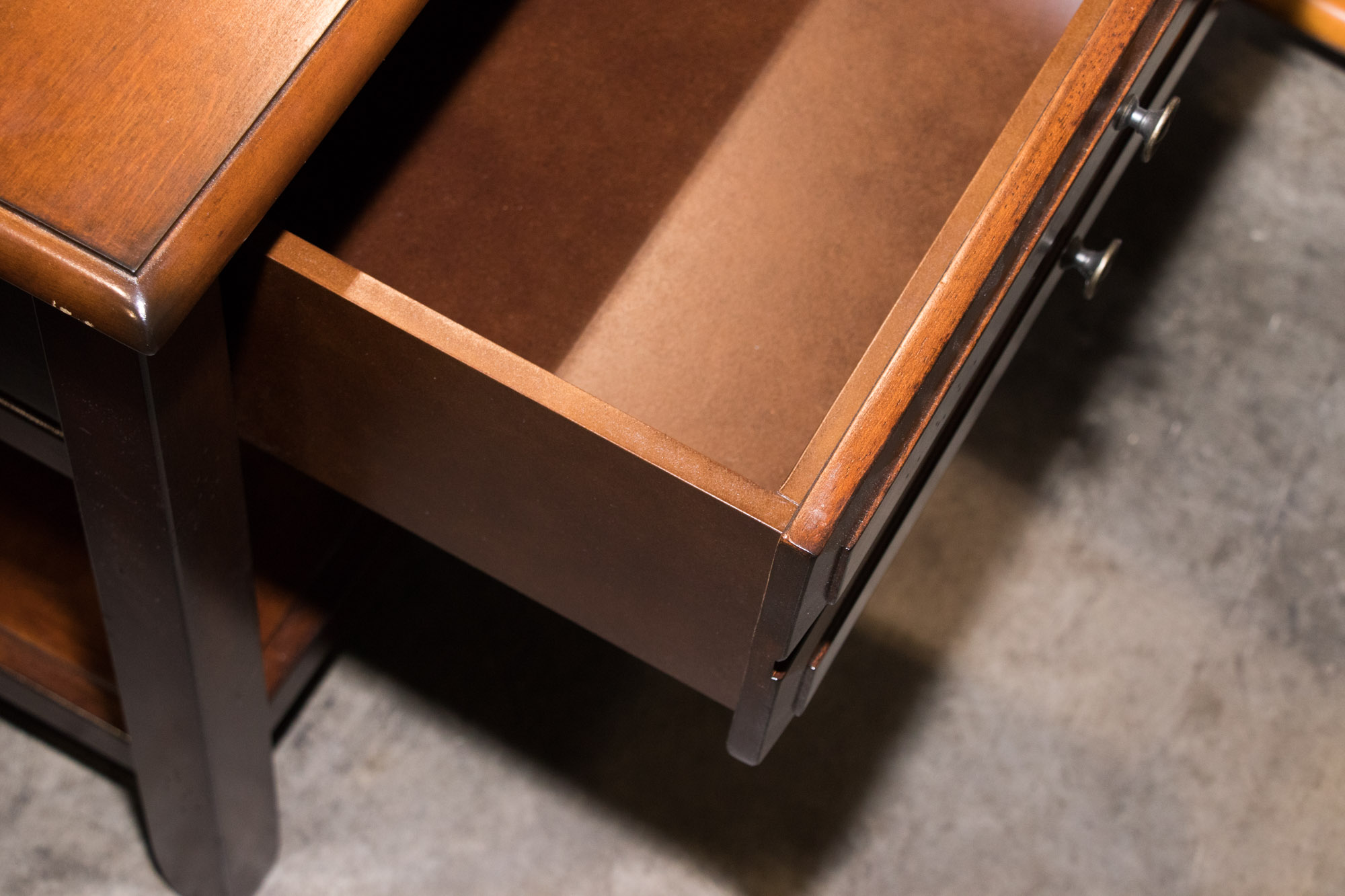 Contemporary Hardwood Veneer Nightstand