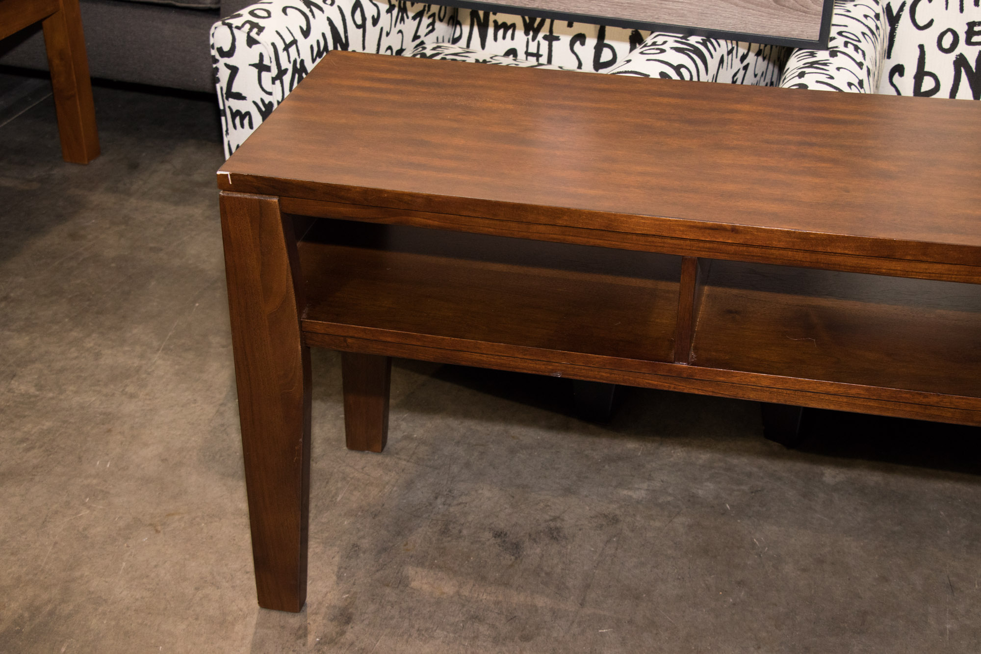 Contemporary Mahogany Finish Console Table