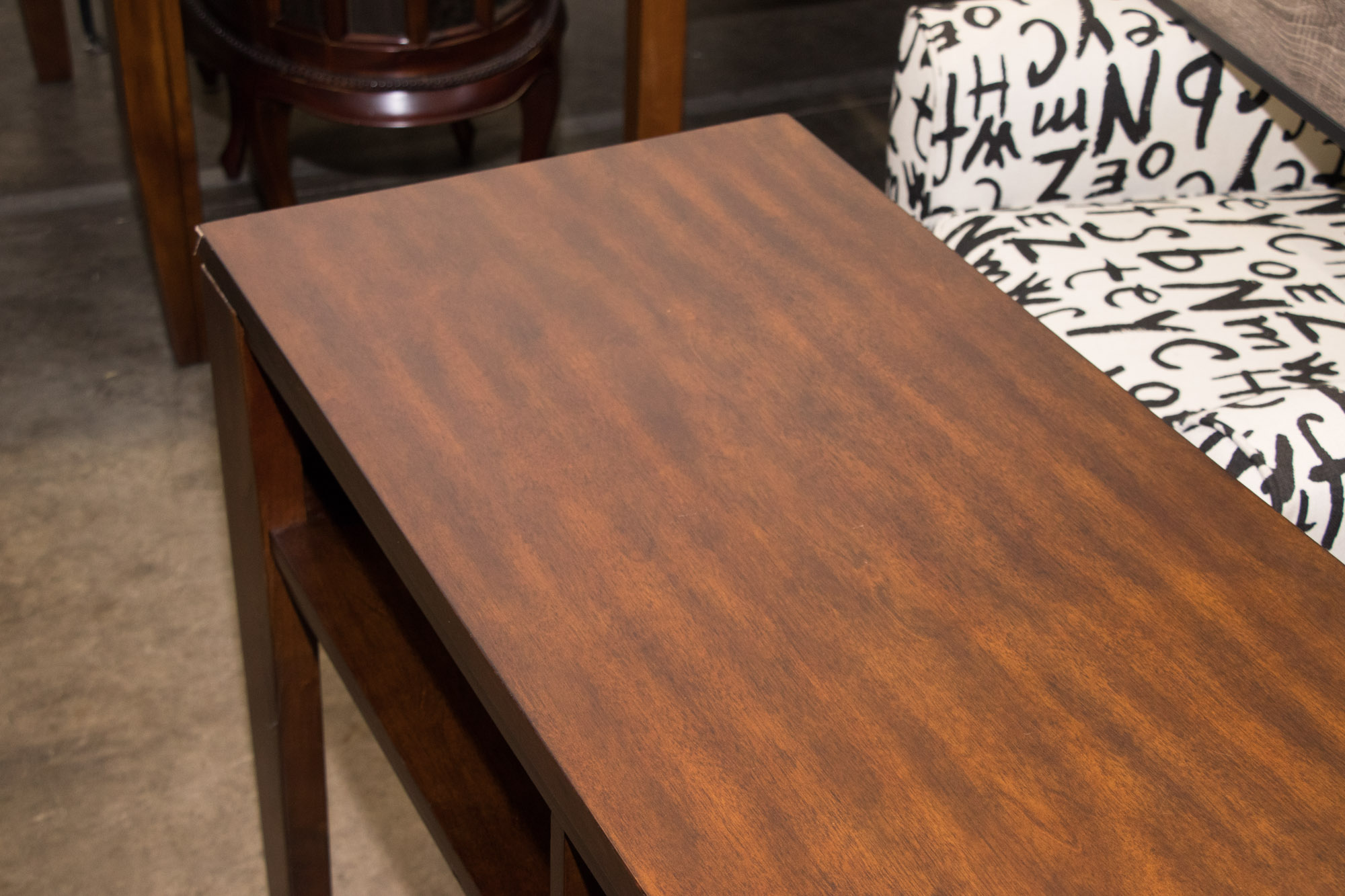 Contemporary Mahogany Finish Console Table