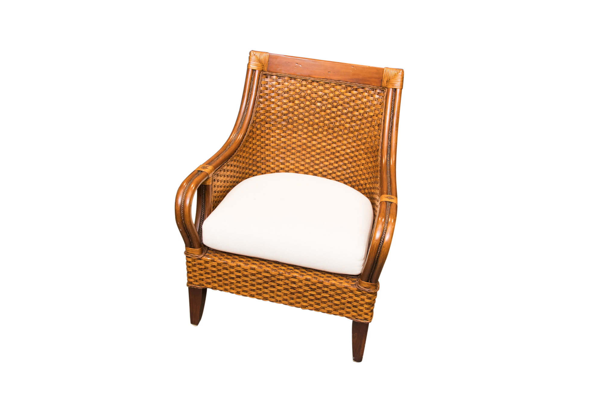 Contemporary Woven Cane Armchair