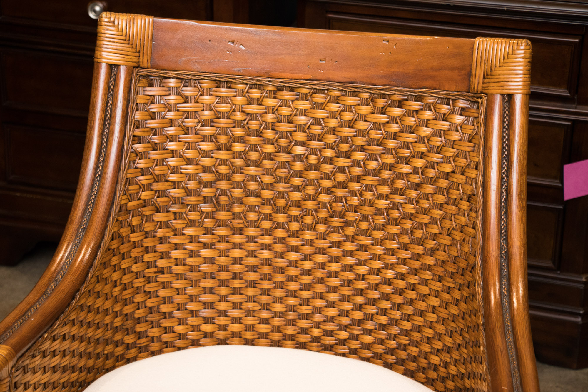 Contemporary Woven Cane Armchair