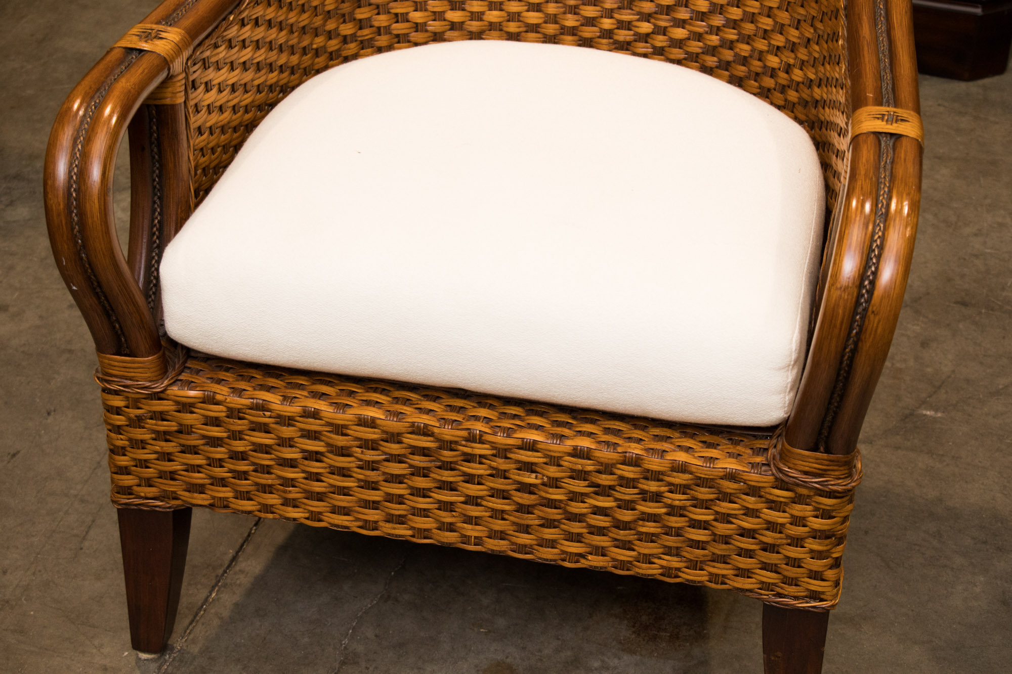 Contemporary Woven Cane Armchair