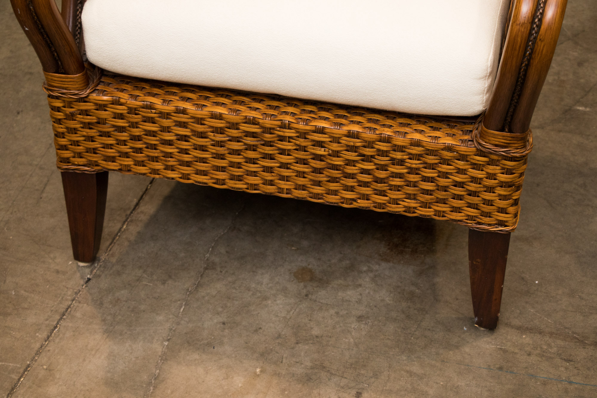 Contemporary Woven Cane Armchair