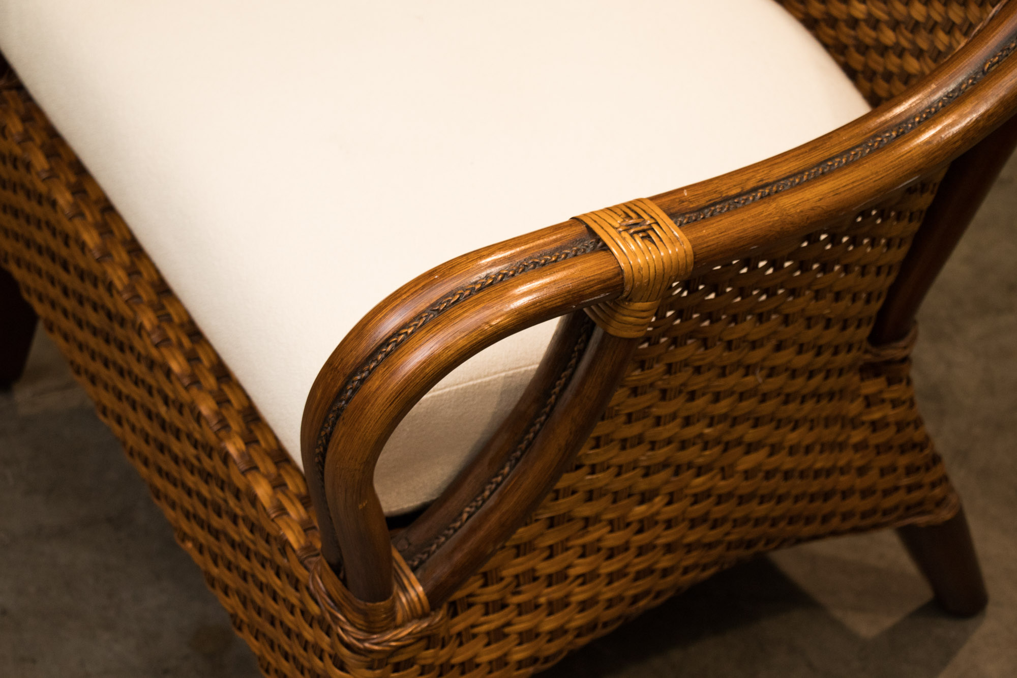 Contemporary Woven Cane Armchair