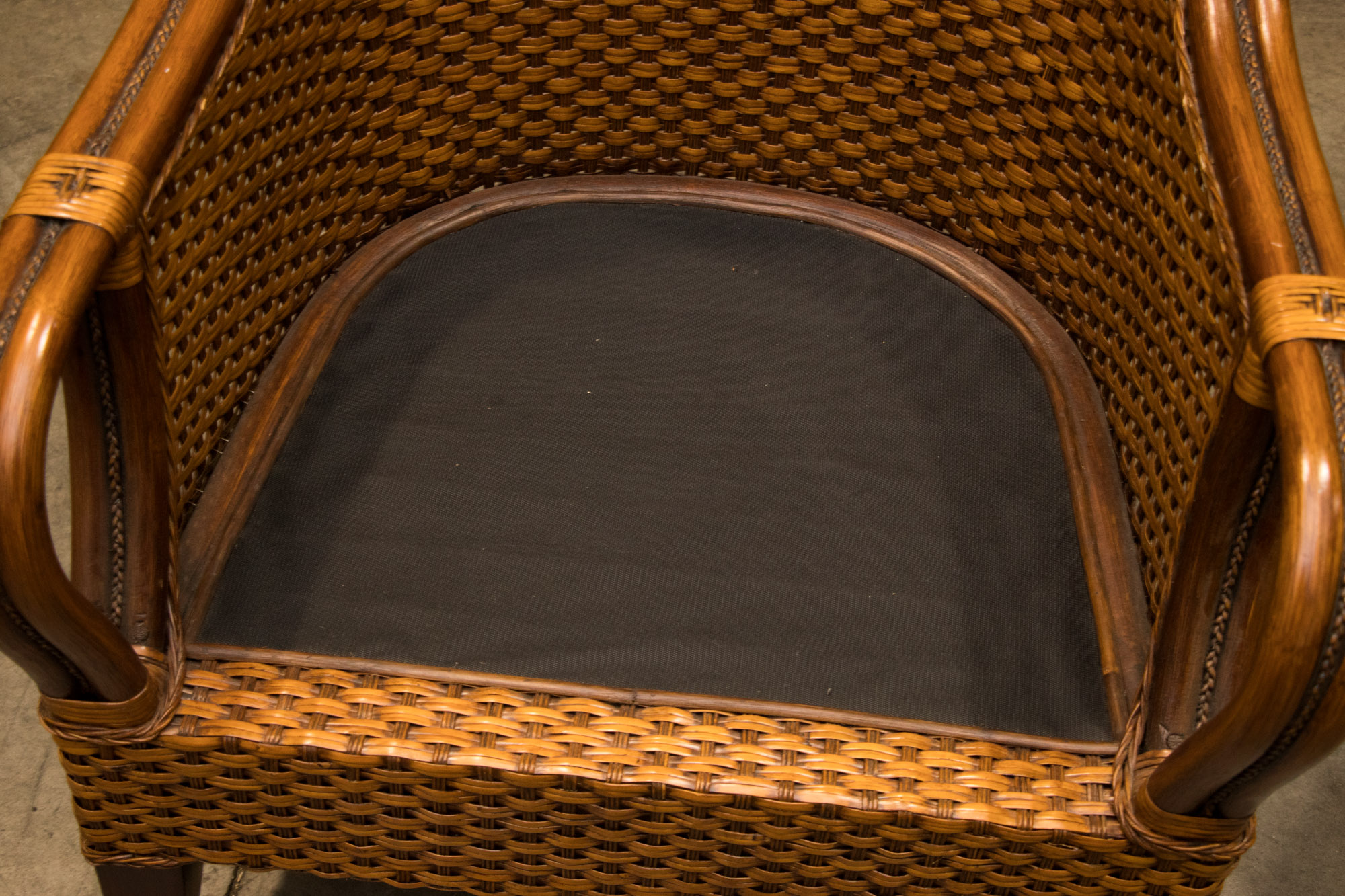 Contemporary Woven Cane Armchair