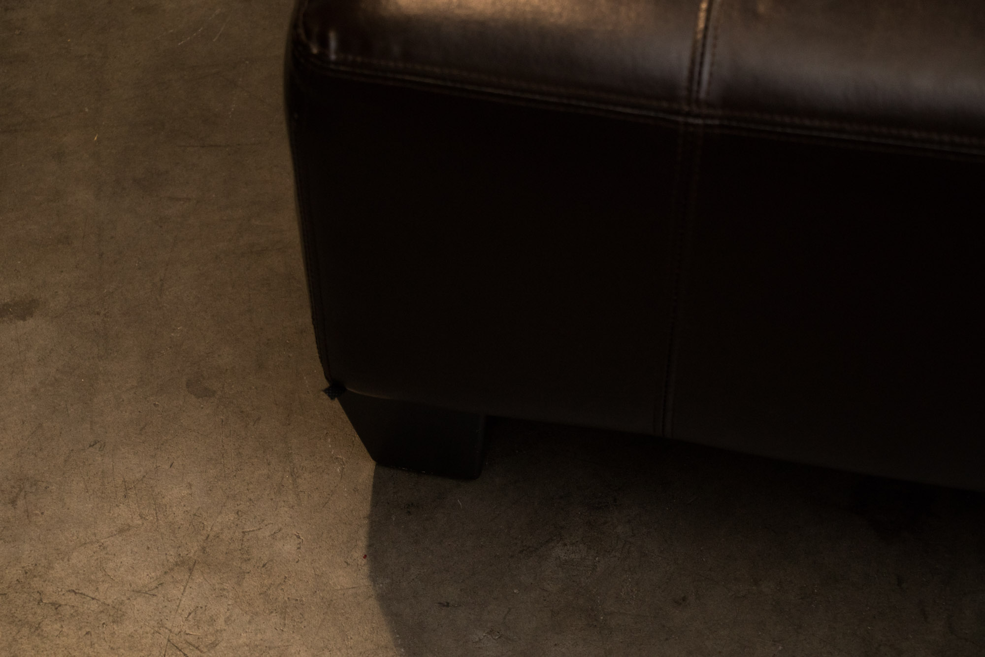 Contemporary Button Down Faux Leather Bench