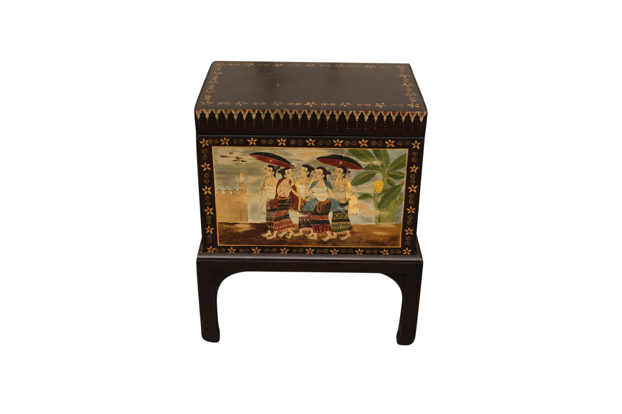 Indonesian Style Hand-Painted Wooden Chest