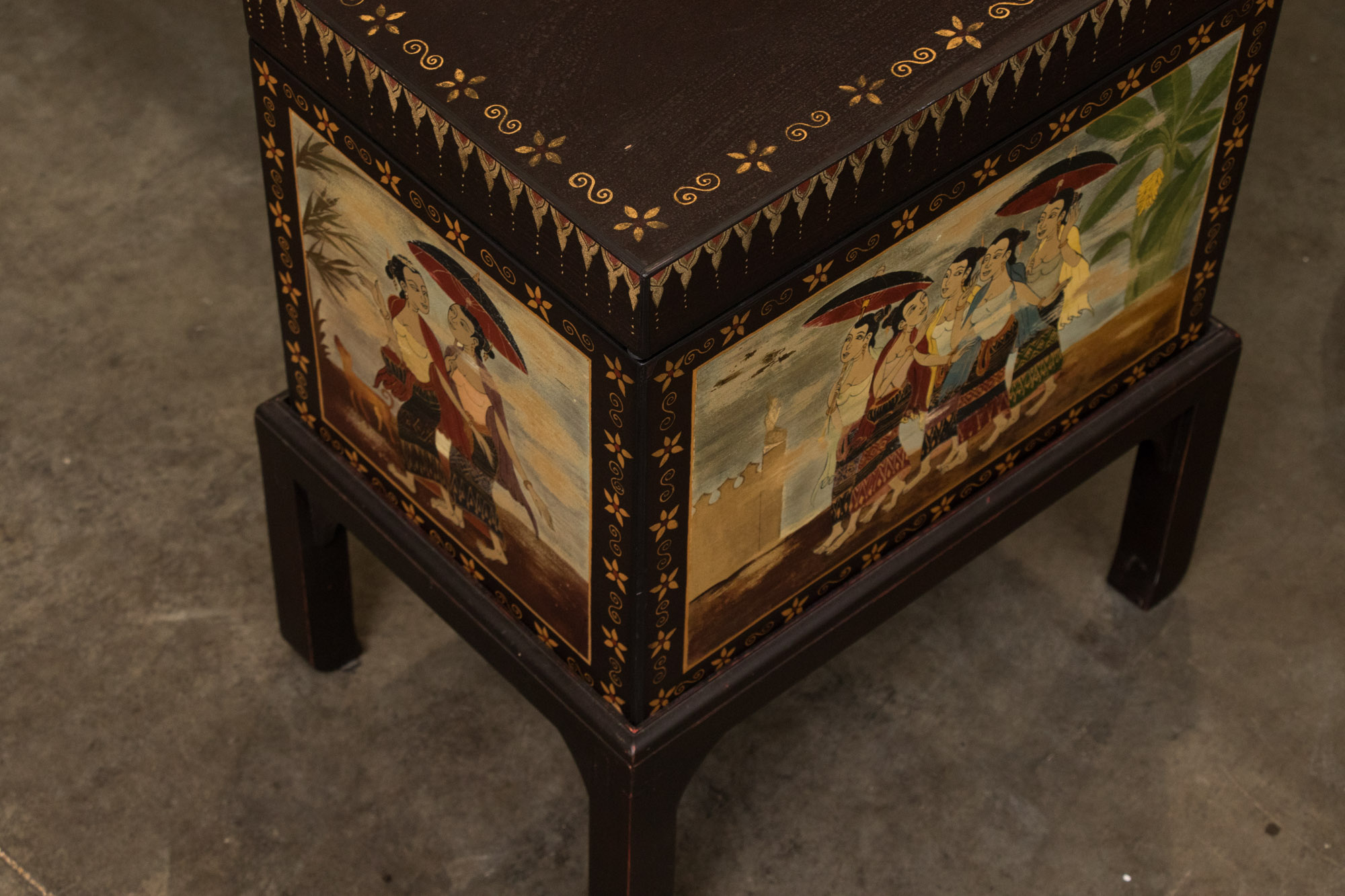 Indonesian Style Hand-Painted Wooden Chest
