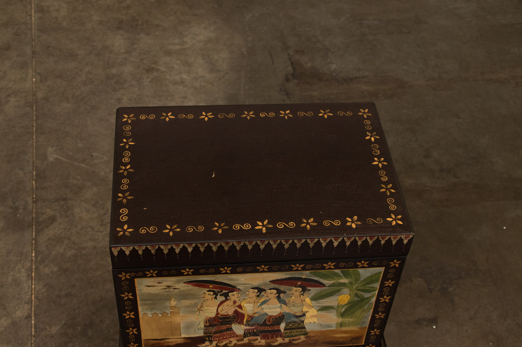 Indonesian Style Hand-Painted Wooden Chest