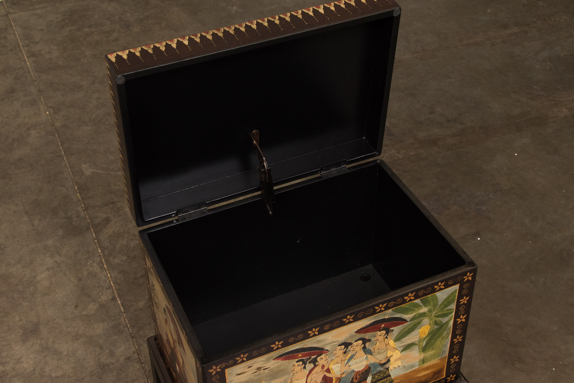 Indonesian Style Hand-Painted Wooden Chest