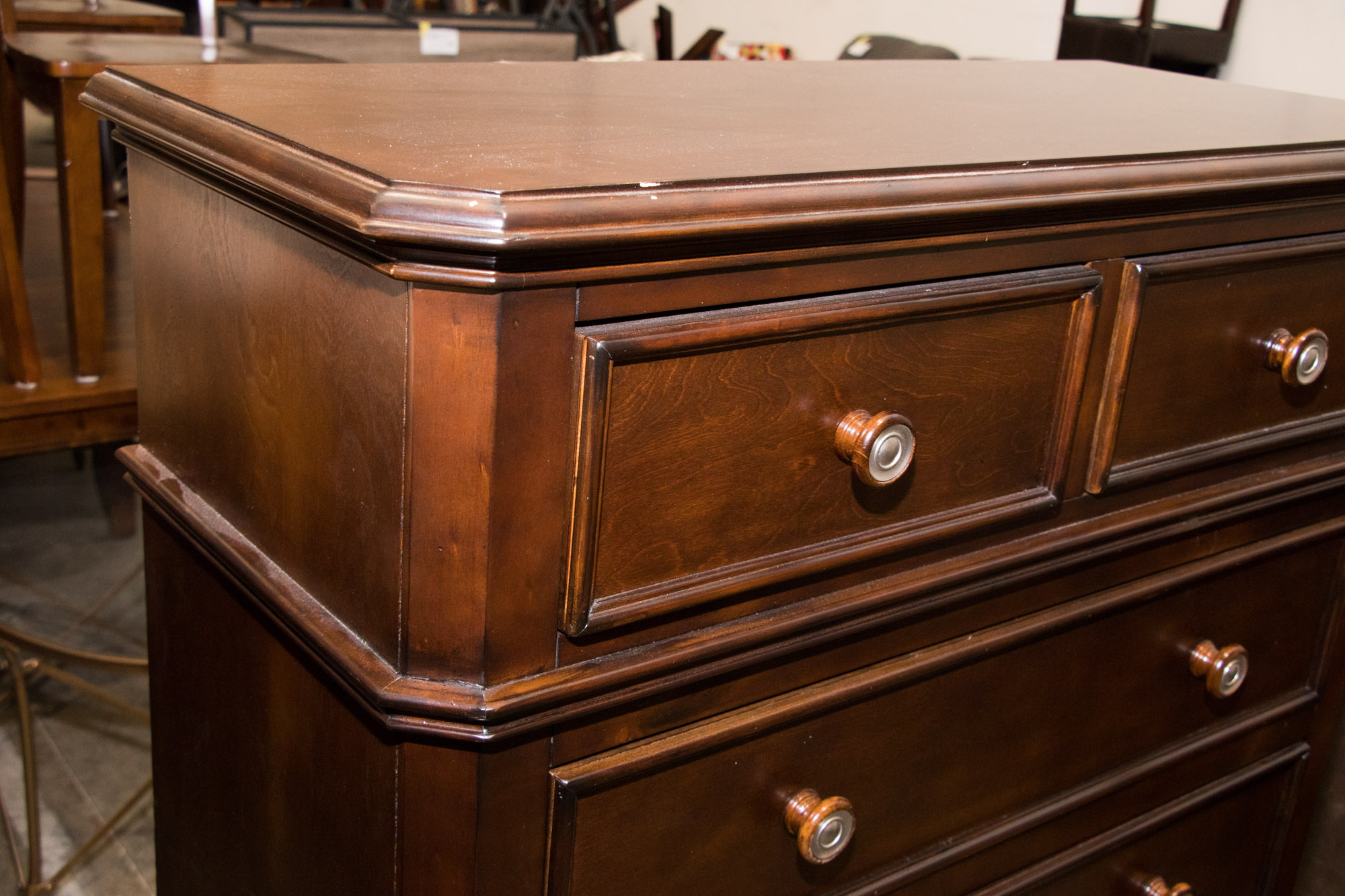 Federal Style Mahogany Finish Chest, 21st Century