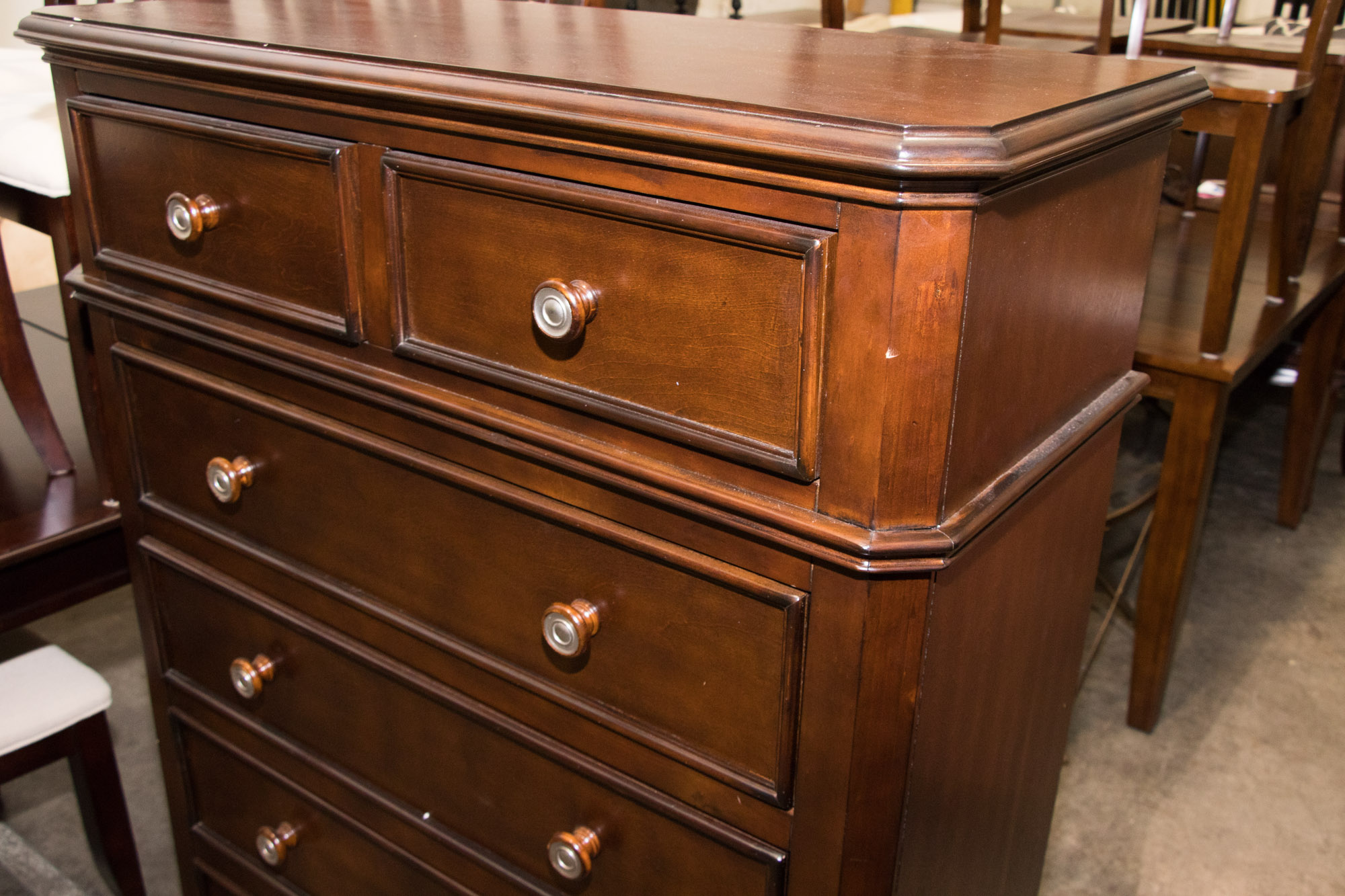 Federal Style Mahogany Finish Chest, 21st Century