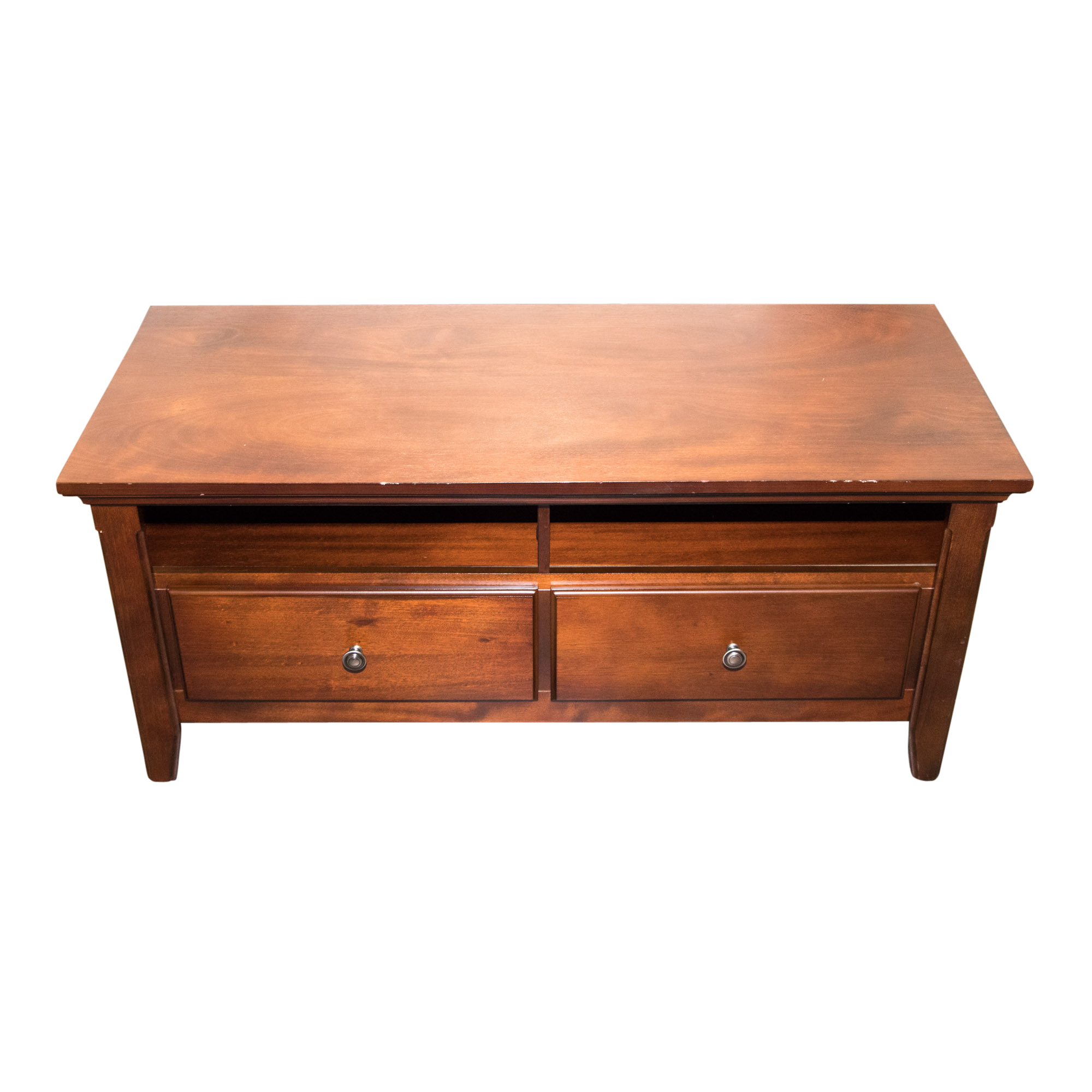 Contemporary Walnut Finish Coffee Table