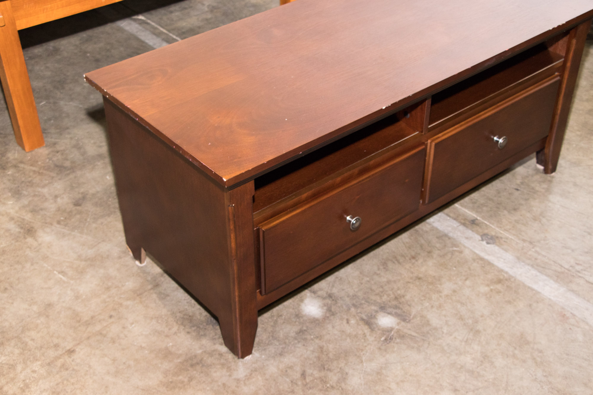 Contemporary Walnut Finish Coffee Table